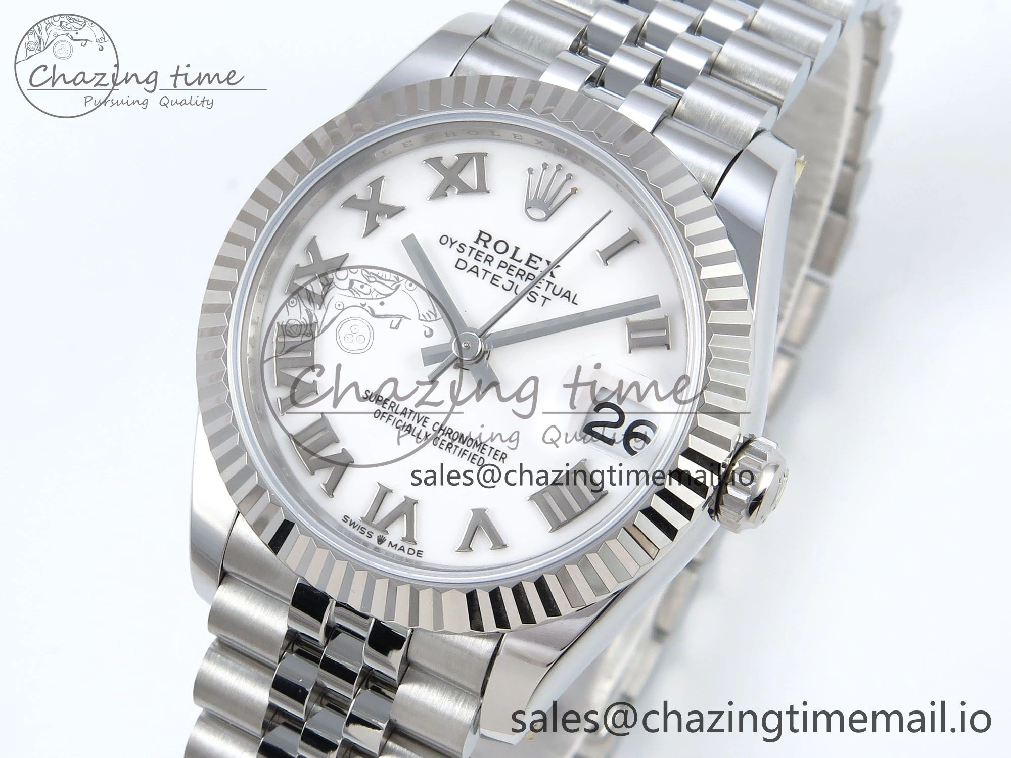 DateJust 31 278274 ARF 1:1 Best Edition 904L Steel White Roman Dial on SS Jubilee Bracelet ETA Chic 531