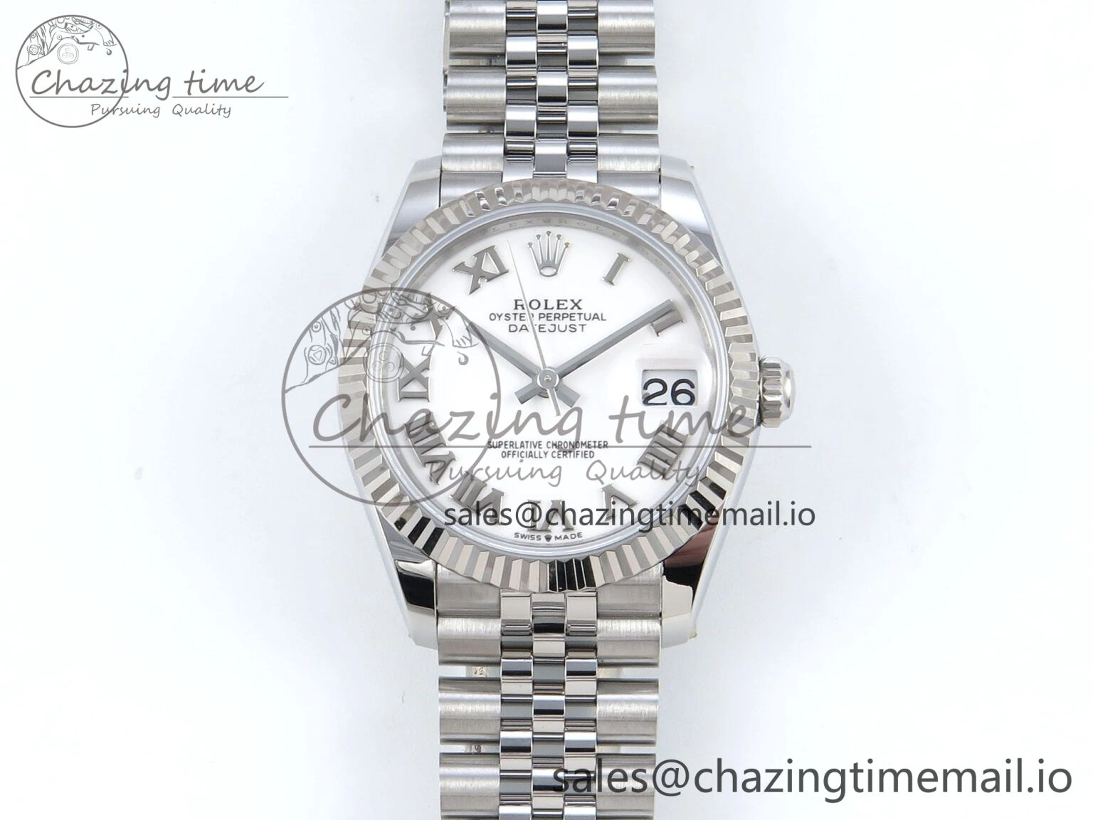 DateJust 31 278274 ARF 1:1 Best Edition 904L Steel White Roman Dial on SS Jubilee Bracelet ETA Chic 531