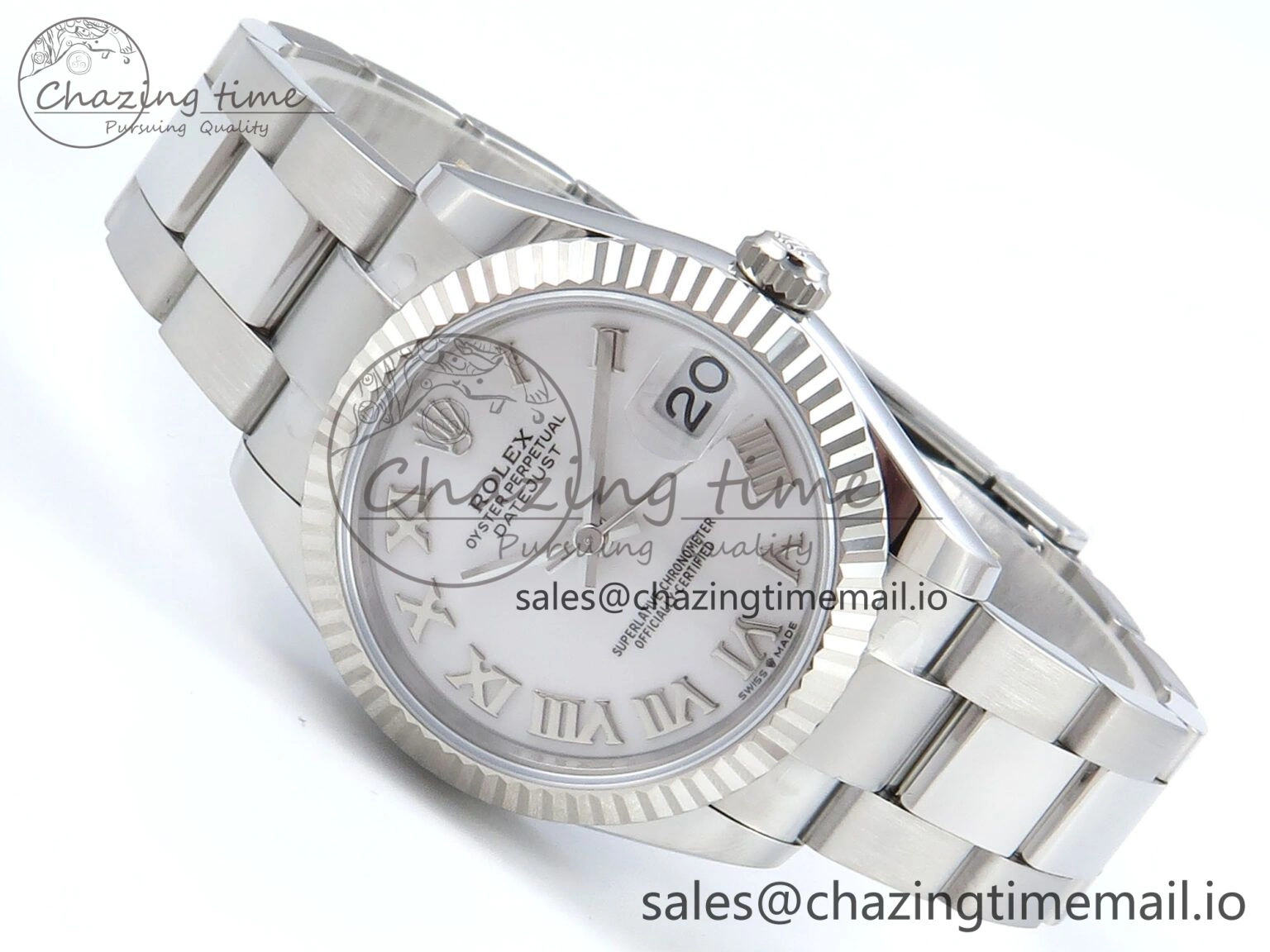 Stretchable DateJust 31 278274 ARF 1:1 Best Edition 904L Steel White Roman Dial on SS Oyster Bracelet ETA 549
