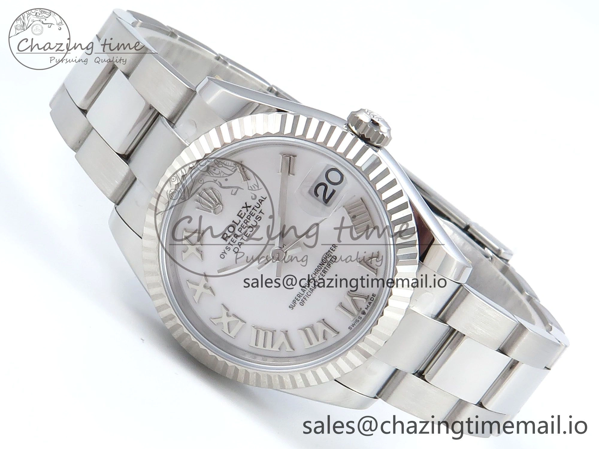 Stretchable DateJust 31 278274 ARF 1:1 Best Edition 904L Steel White Roman Dial on SS Oyster Bracelet ETA 549