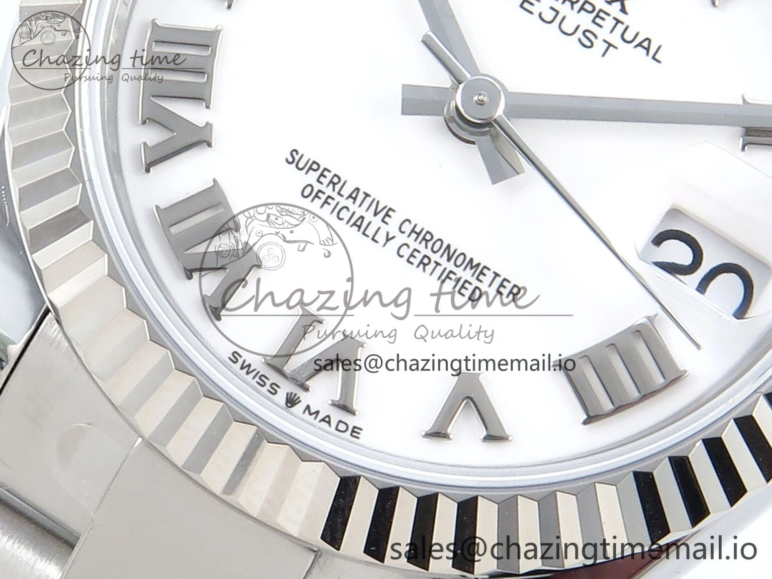 Stretchable DateJust 31 278274 ARF 1:1 Best Edition 904L Steel White Roman Dial on SS Oyster Bracelet ETA 549