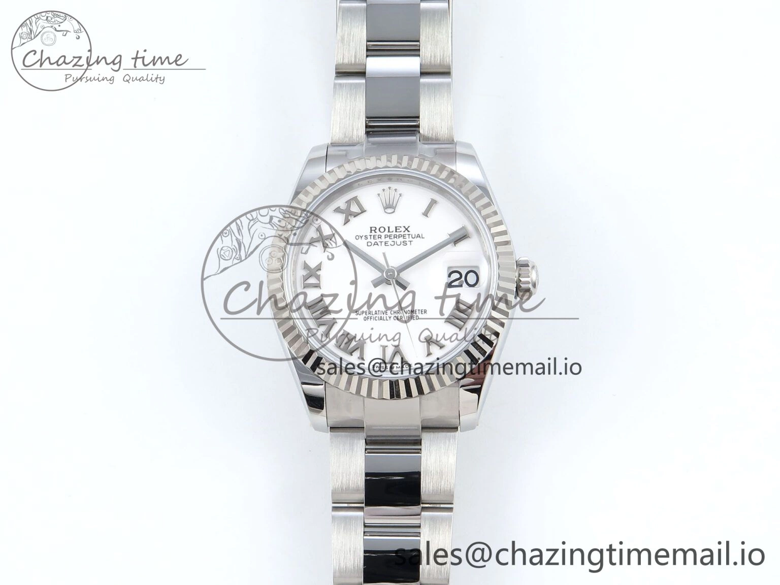 Stretchable DateJust 31 278274 ARF 1:1 Best Edition 904L Steel White Roman Dial on SS Oyster Bracelet ETA 549
