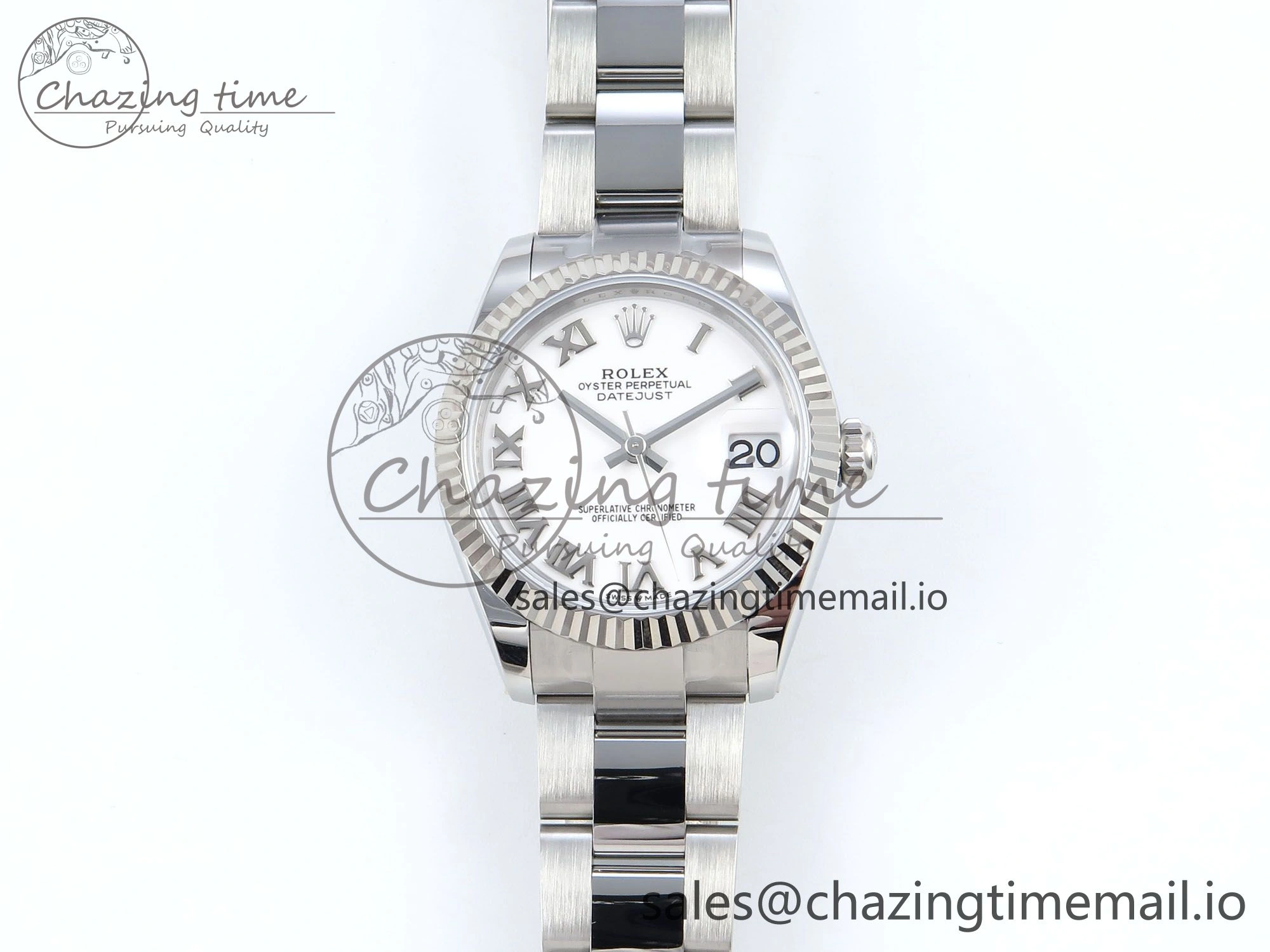 Stretchable DateJust 31 278274 ARF 1:1 Best Edition 904L Steel White Roman Dial on SS Oyster Bracelet ETA 549