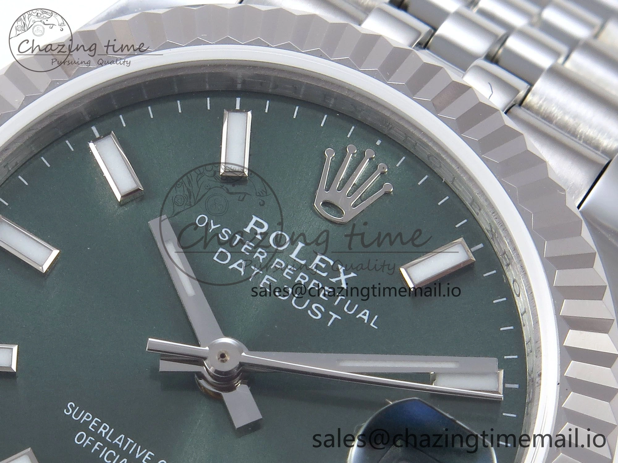 DateJust 31 278274 JARF 1:1 Best Edition 904L Steel Green Stick Dial on SS Jubilee Bracelet HZ Sleek 871