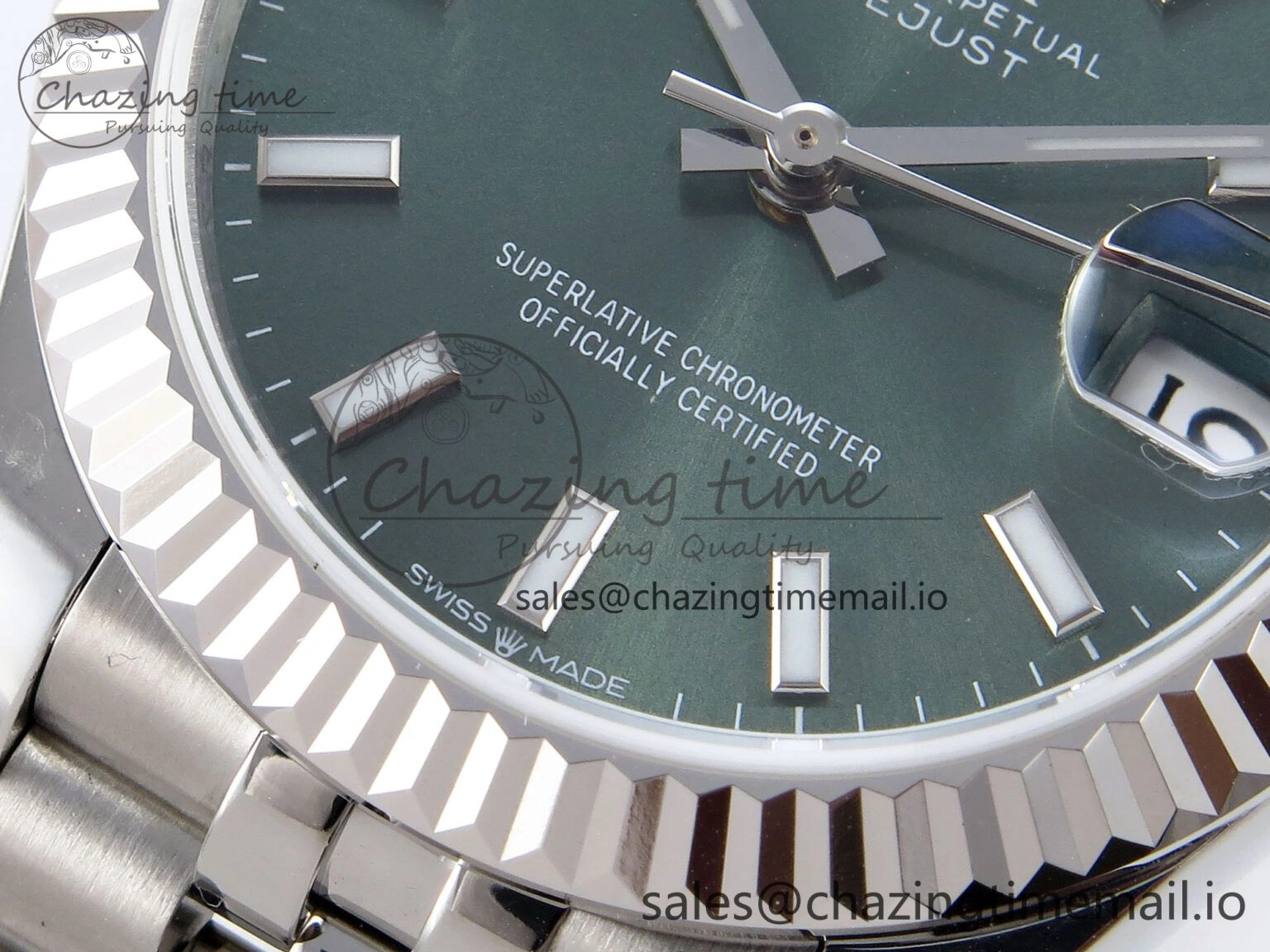 DateJust 31 278274 JARF 1:1 Best Edition 904L Steel Green Stick Dial on SS Jubilee Bracelet HZ Sleek 871