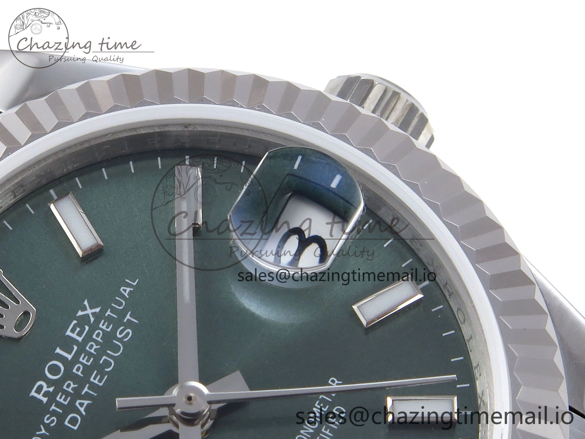 DateJust 31 278274 JARF 1:1 Best Edition 904L Steel Green Stick Dial on SS Jubilee Bracelet HZ Sleek 871