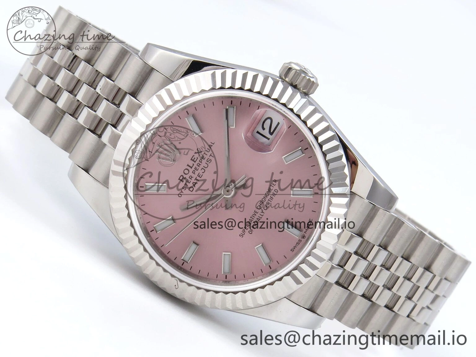 DateJust 31 278274 JARF 1:1 Best Edition 904L Steel Pink Stick Dial on SS Jubilee Bracelet HZ Sustainable 873