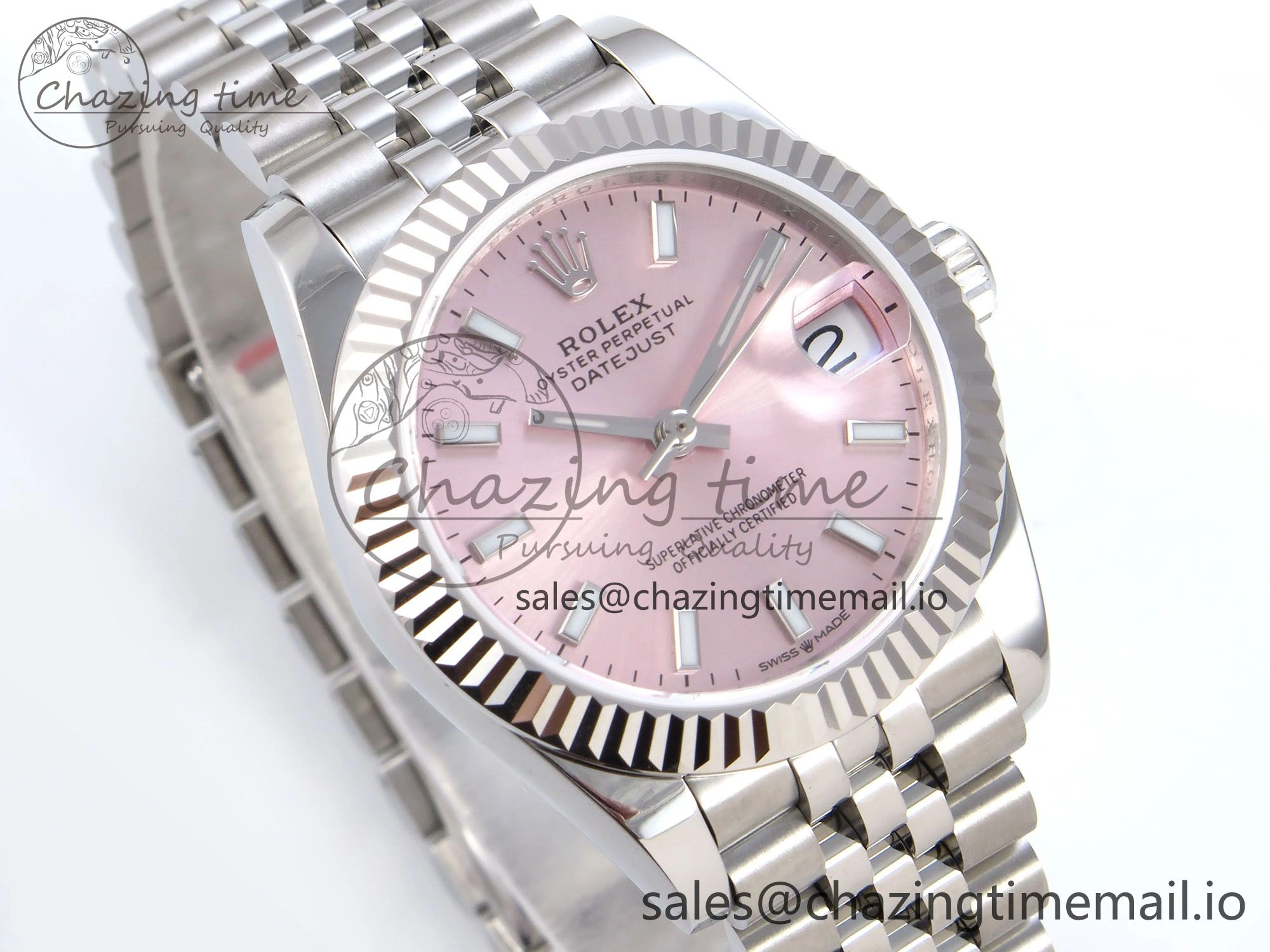DateJust 31 278274 JARF 1:1 Best Edition 904L Steel Pink Stick Dial on SS Jubilee Bracelet HZ Sustainable 873