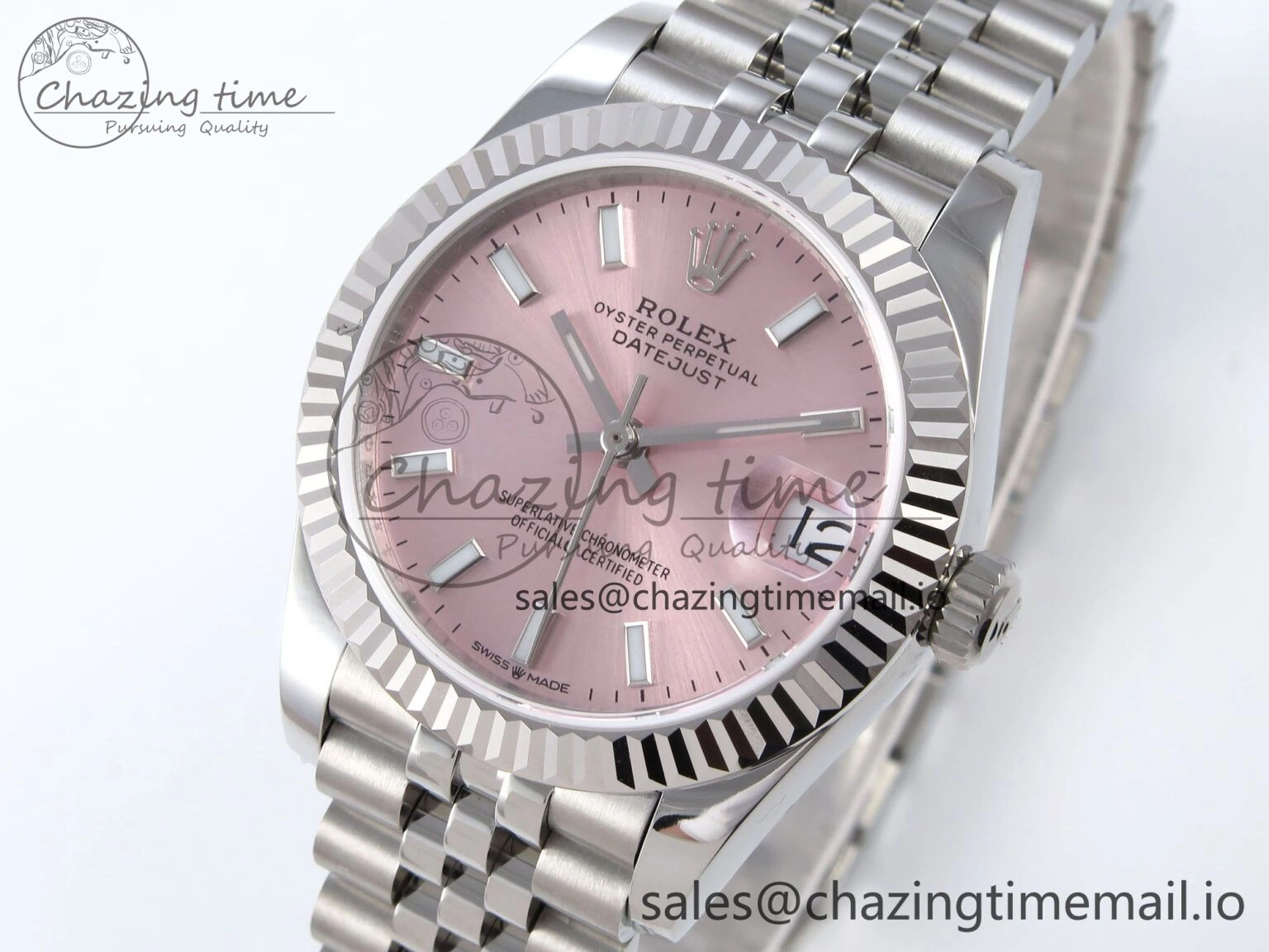 DateJust 31 278274 JARF 1:1 Best Edition 904L Steel Pink Stick Dial on SS Jubilee Bracelet HZ Sustainable 873