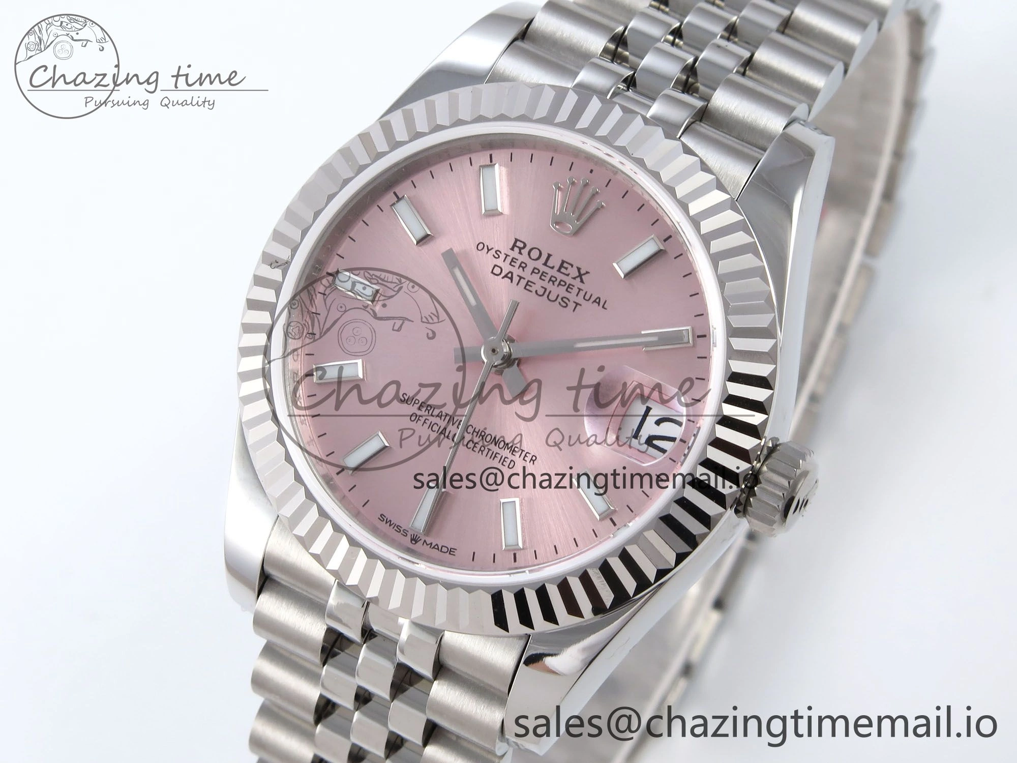 DateJust 31 278274 JARF 1:1 Best Edition 904L Steel Pink Stick Dial on SS Jubilee Bracelet HZ Sustainable 873