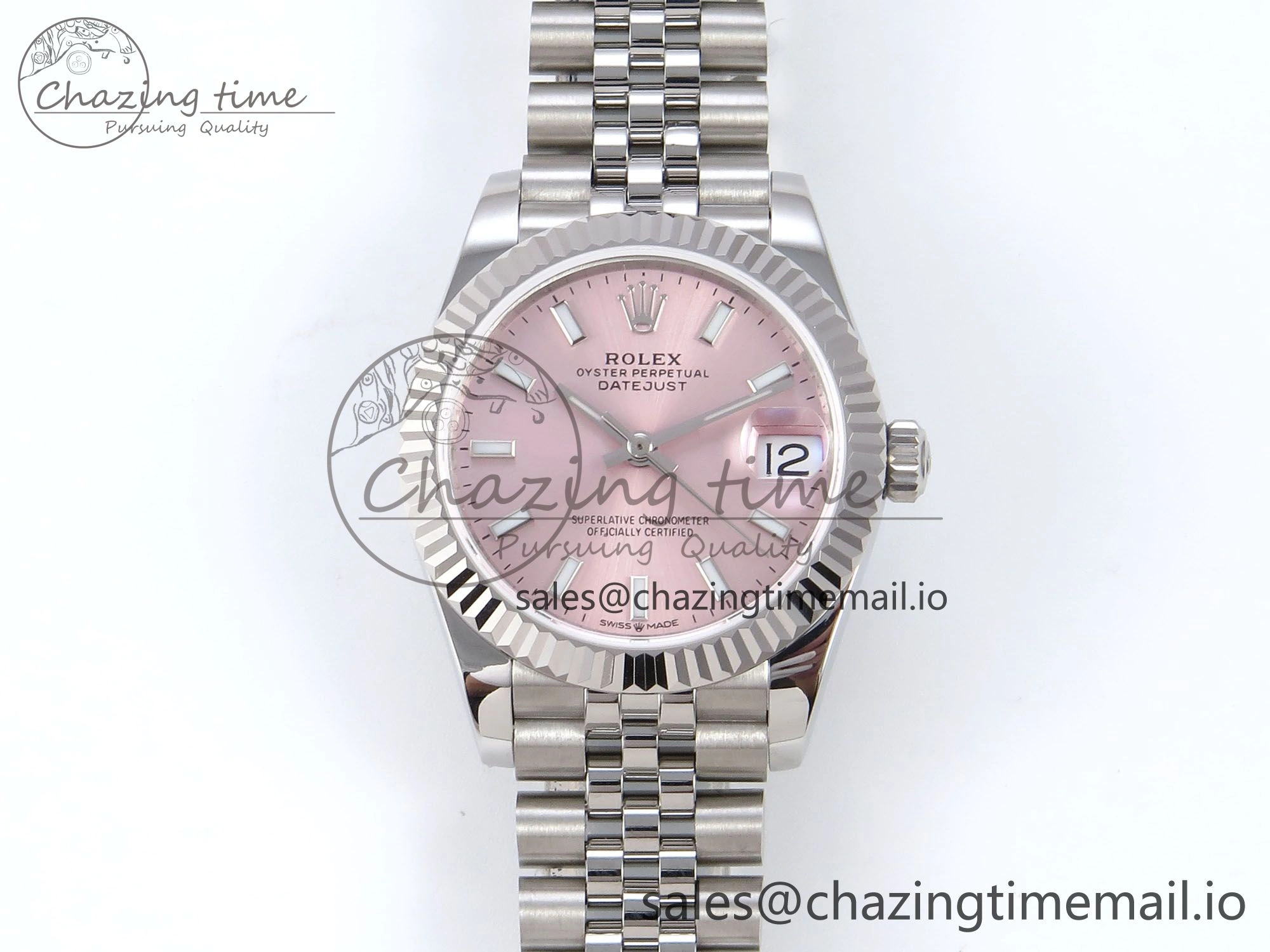 DateJust 31 278274 JARF 1:1 Best Edition 904L Steel Pink Stick Dial on SS Jubilee Bracelet HZ Sustainable 873