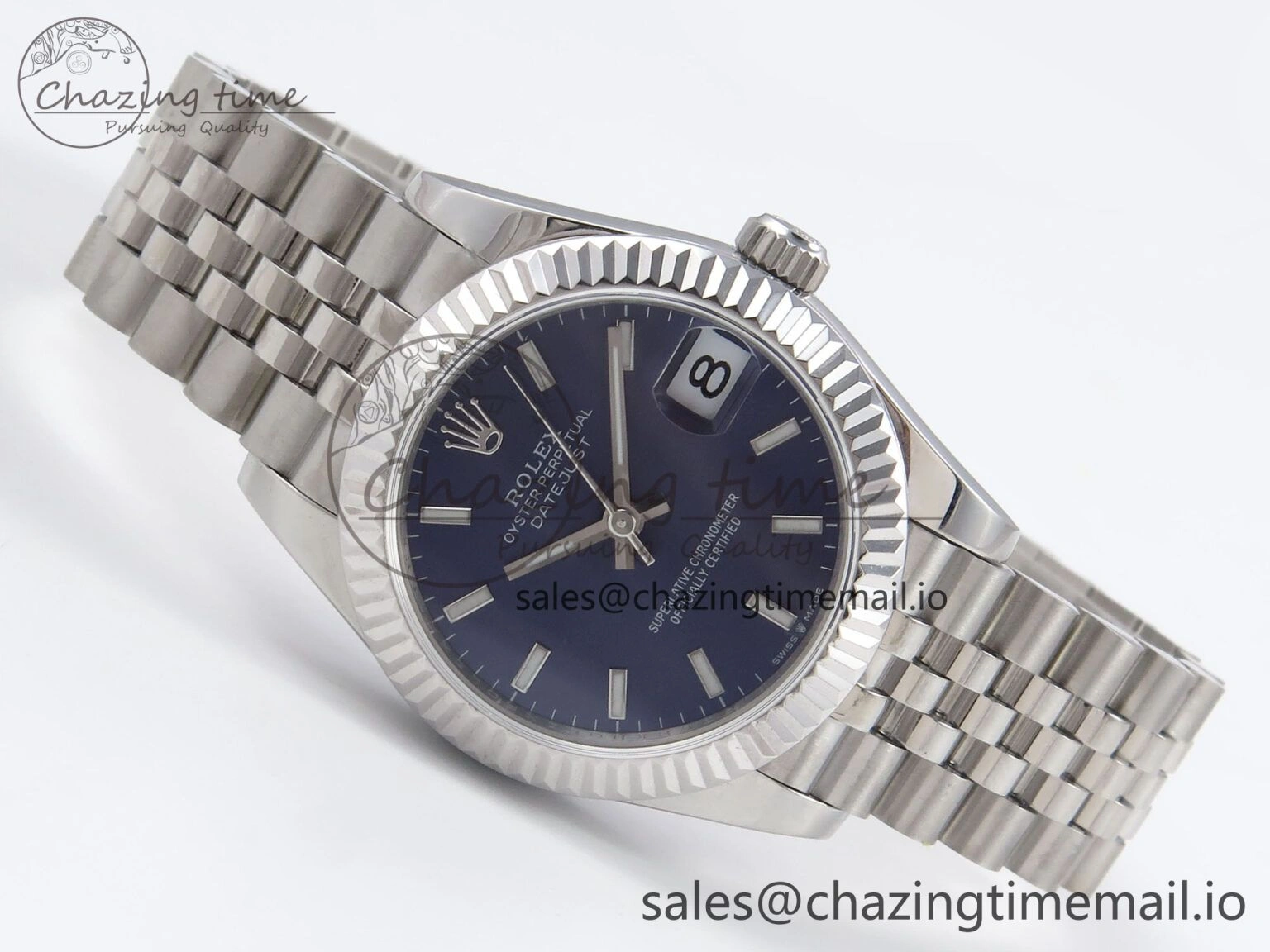 Practical DateJust 31 278274 SS GMF 1:1 Best Edition 904L Steel Blue Stick Dial on Jubilee Bracelet A 1157
