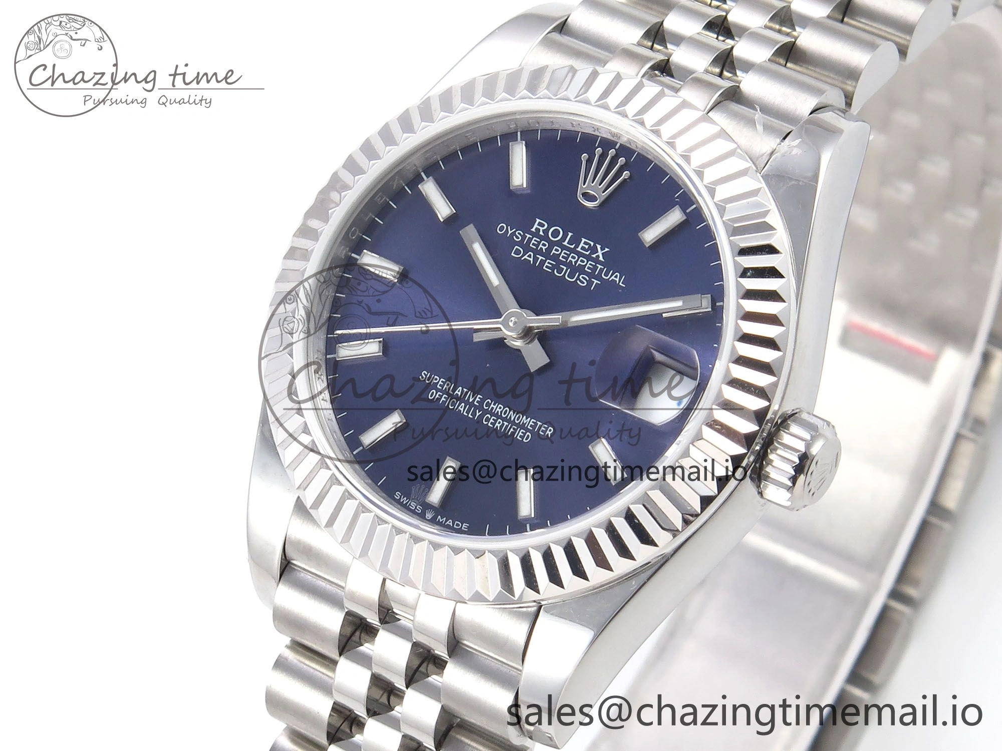 Practical DateJust 31 278274 SS GMF 1:1 Best Edition 904L Steel Blue Stick Dial on Jubilee Bracelet A 1157