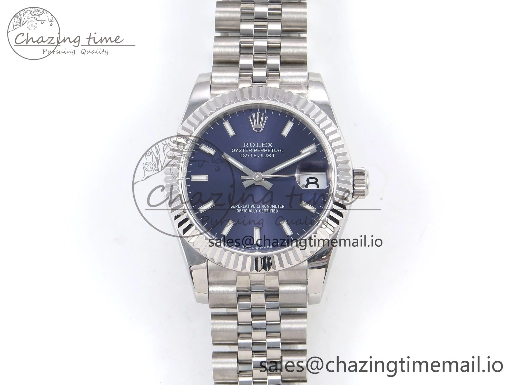 Practical DateJust 31 278274 SS GMF 1:1 Best Edition 904L Steel Blue Stick Dial on Jubilee Bracelet A 1157