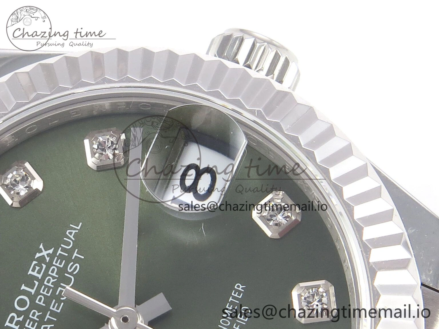 Snug DateJust 31 278274 SS GMF 1:1 Best Edition 904L Steel Green Diamonds Dial on Jubilee Bracelet A 1163