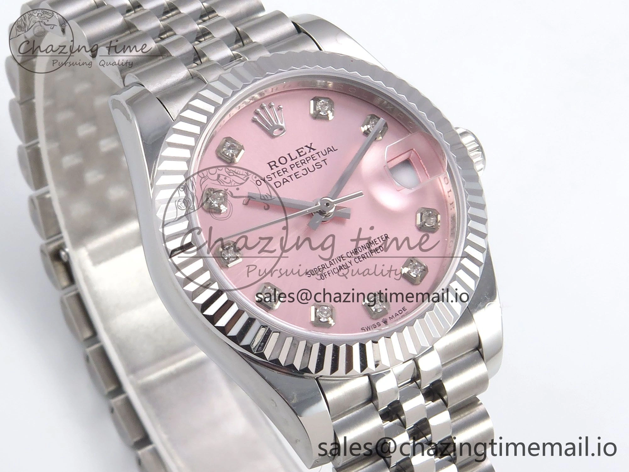TopPick DateJust 31 278274 SS GMF 1:1 Best Edition 904L Steel Pink Diamonds Dial on Jubilee Bracelet A 1164