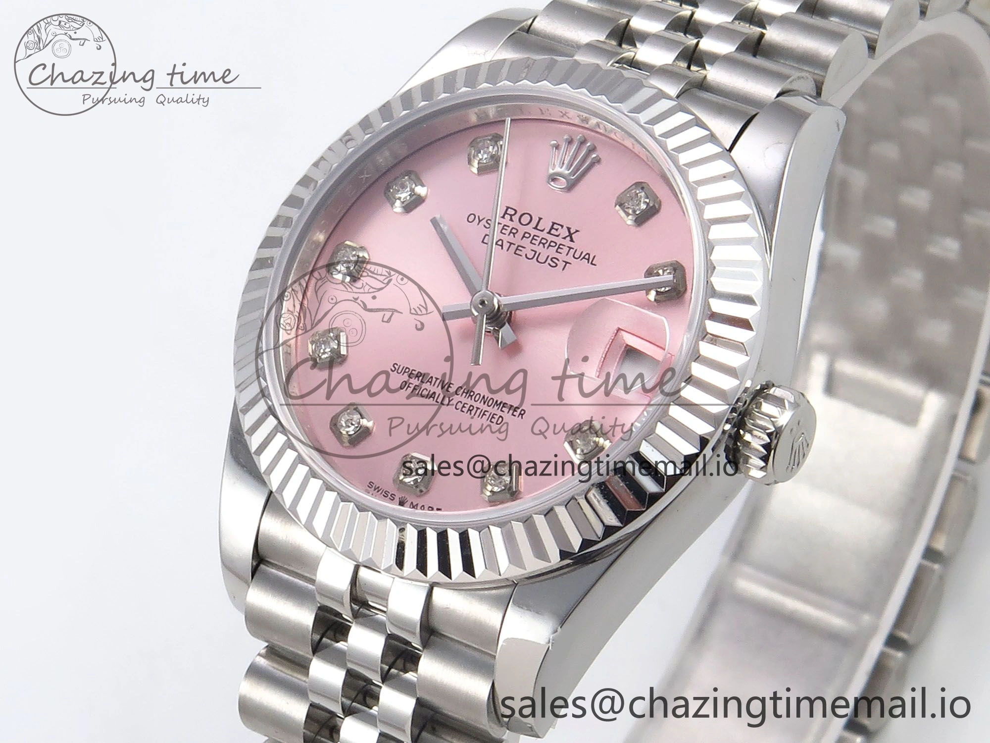 TopPick DateJust 31 278274 SS GMF 1:1 Best Edition 904L Steel Pink Diamonds Dial on Jubilee Bracelet A 1164