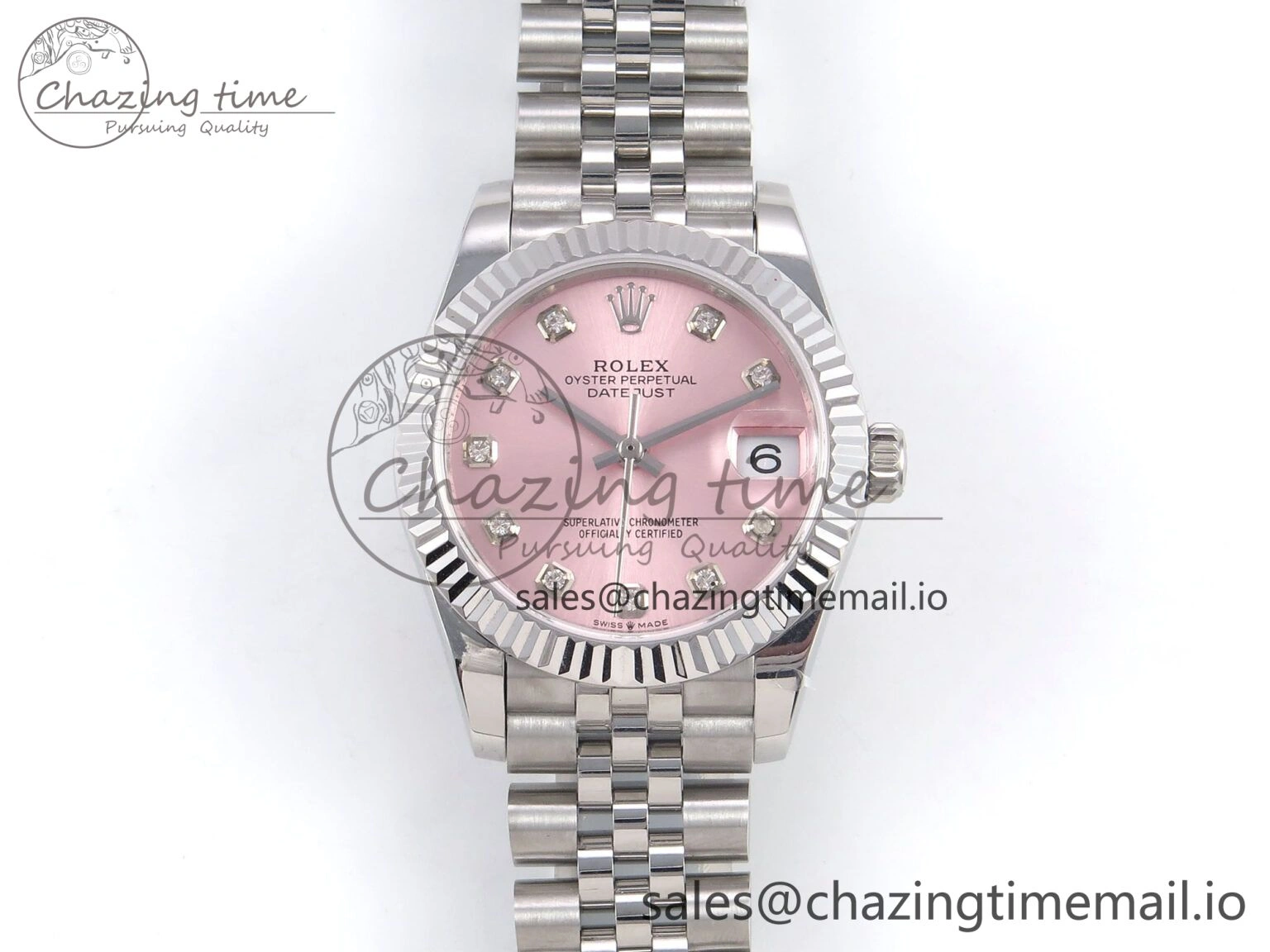 TopPick DateJust 31 278274 SS GMF 1:1 Best Edition 904L Steel Pink Diamonds Dial on Jubilee Bracelet A 1164