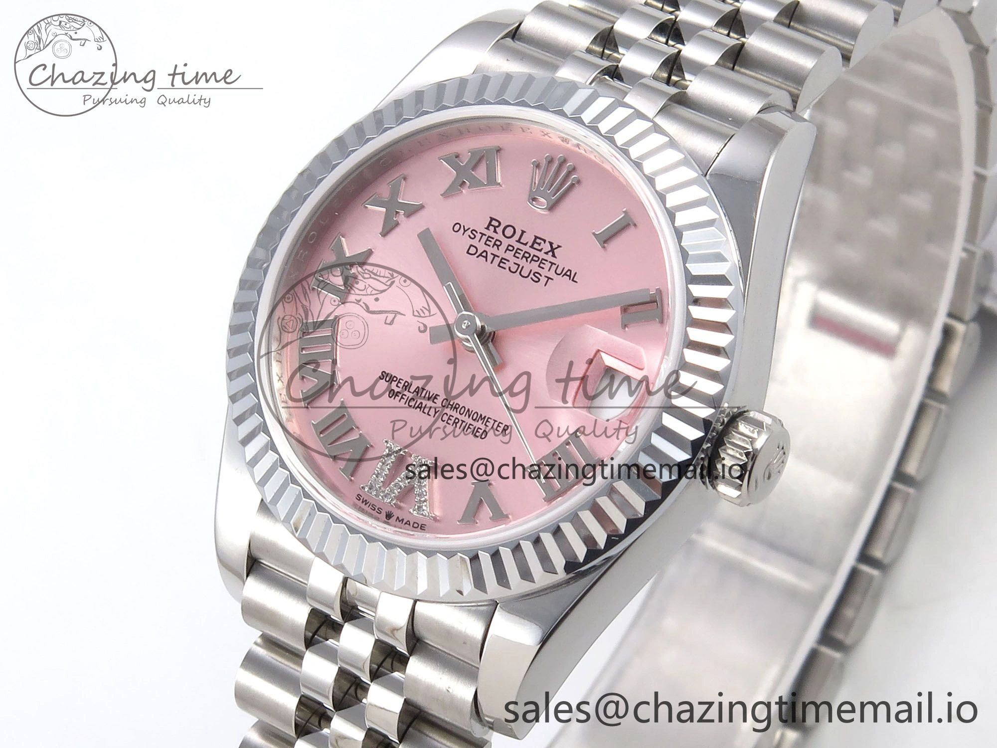 DateJust 31 278274 SS GMF 1:1 Best Edition 904L Steel Pink Roman Diamonds Dial on Jubilee Bracelet A TopPick 1161