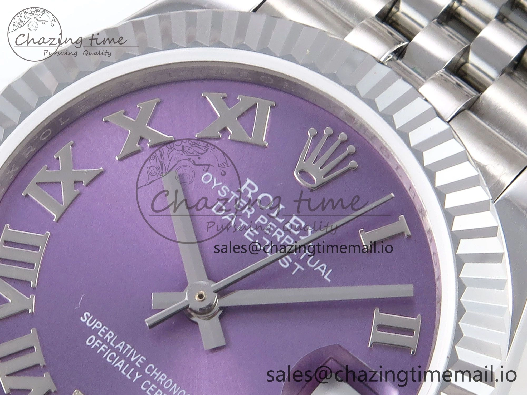 DateJust 31 278274 SS GMF 1:1 Best Edition 904L Steel Purple Roman Diamonds Dial on Jubilee Bracelet A BestValue 1160