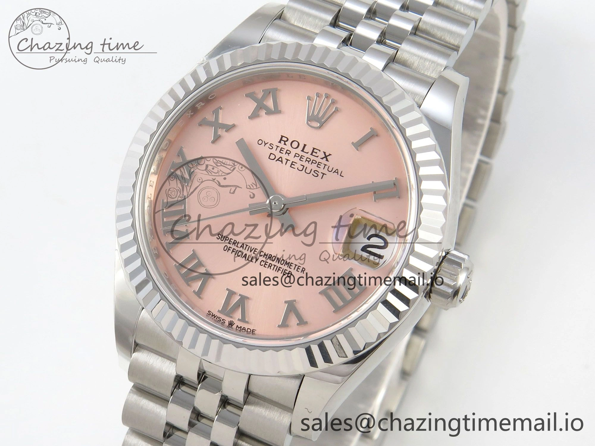 DateJust 31 278274 SS THBF 1:1 Best Edition 904L Steel RG Roman Diamonds Dial on Jubilee Bracelet HZ Cal. MoistureWicking 19