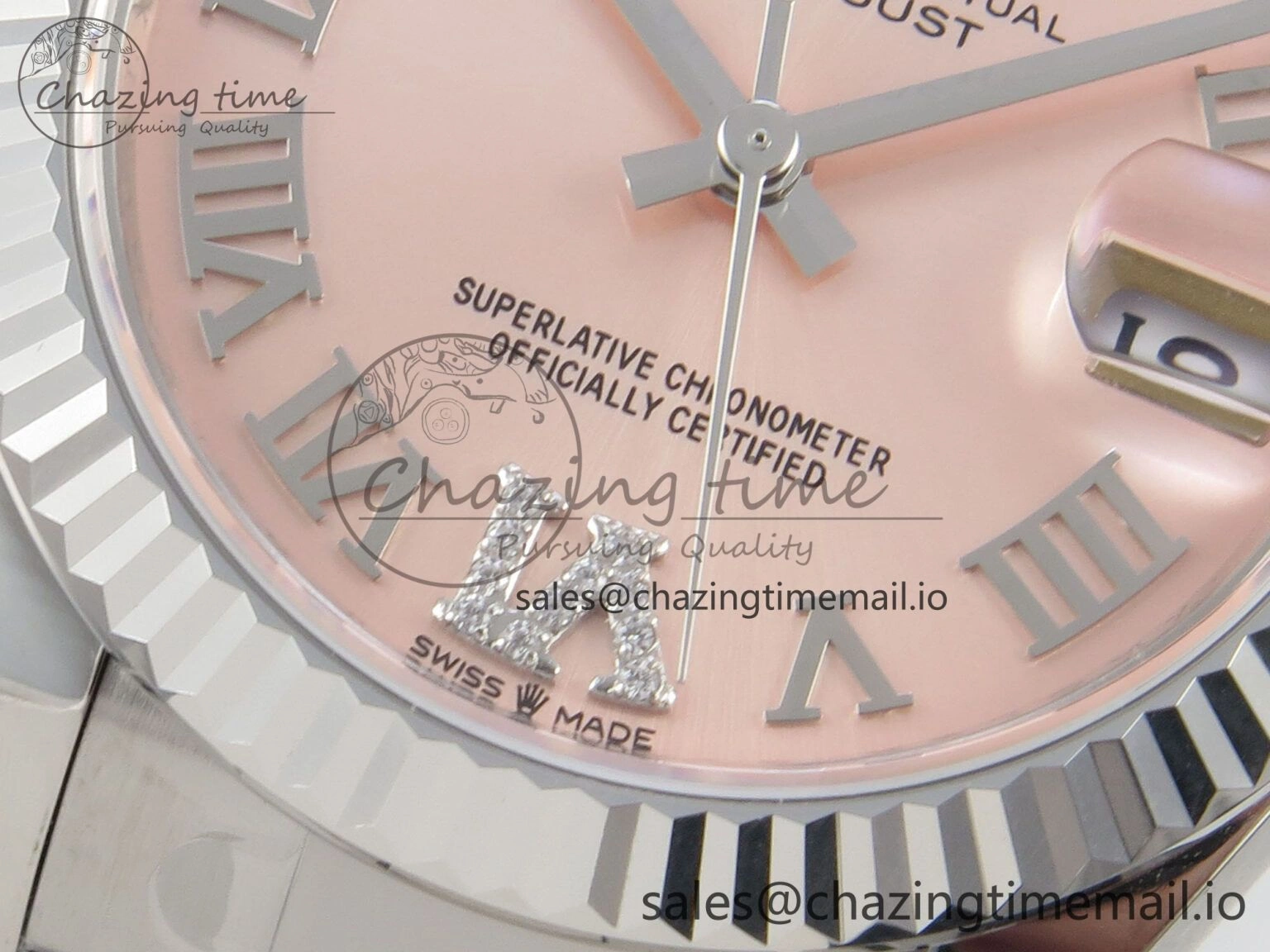 DateJust 31 278274 SS THBF 1:1 Best Edition 904L Steel RG Roman Diamonds Dial on Oyster Bracelet HZ Cal. WellDesigned 62