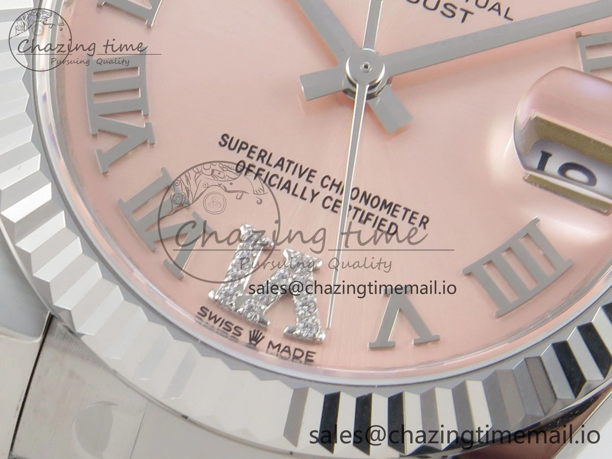 DateJust 31 278274 SS THBF 1:1 Best Edition 904L Steel RG Roman Diamonds Dial on Oyster Bracelet HZ Cal. WellDesigned 62