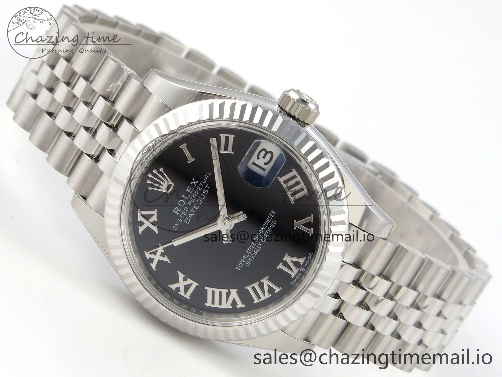 DateJust 31 278274 THBF 1:1 Best Edition 904L Steel Black Roman Dial on SS Jubilee Bracelet HZ Cal. WeatherProof 1
