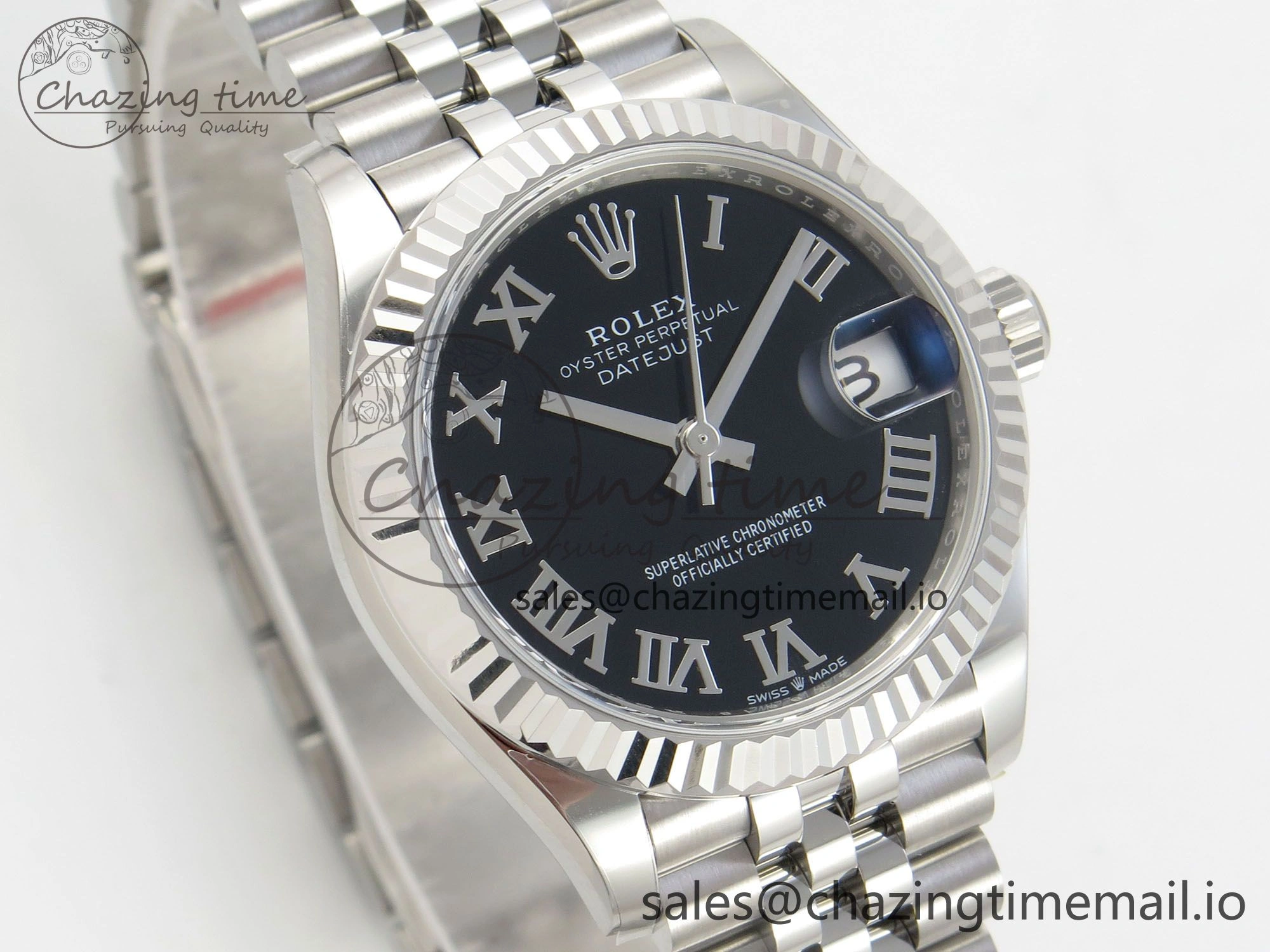 DateJust 31 278274 THBF 1:1 Best Edition 904L Steel Black Roman Dial on SS Jubilee Bracelet HZ Cal. WeatherProof 1