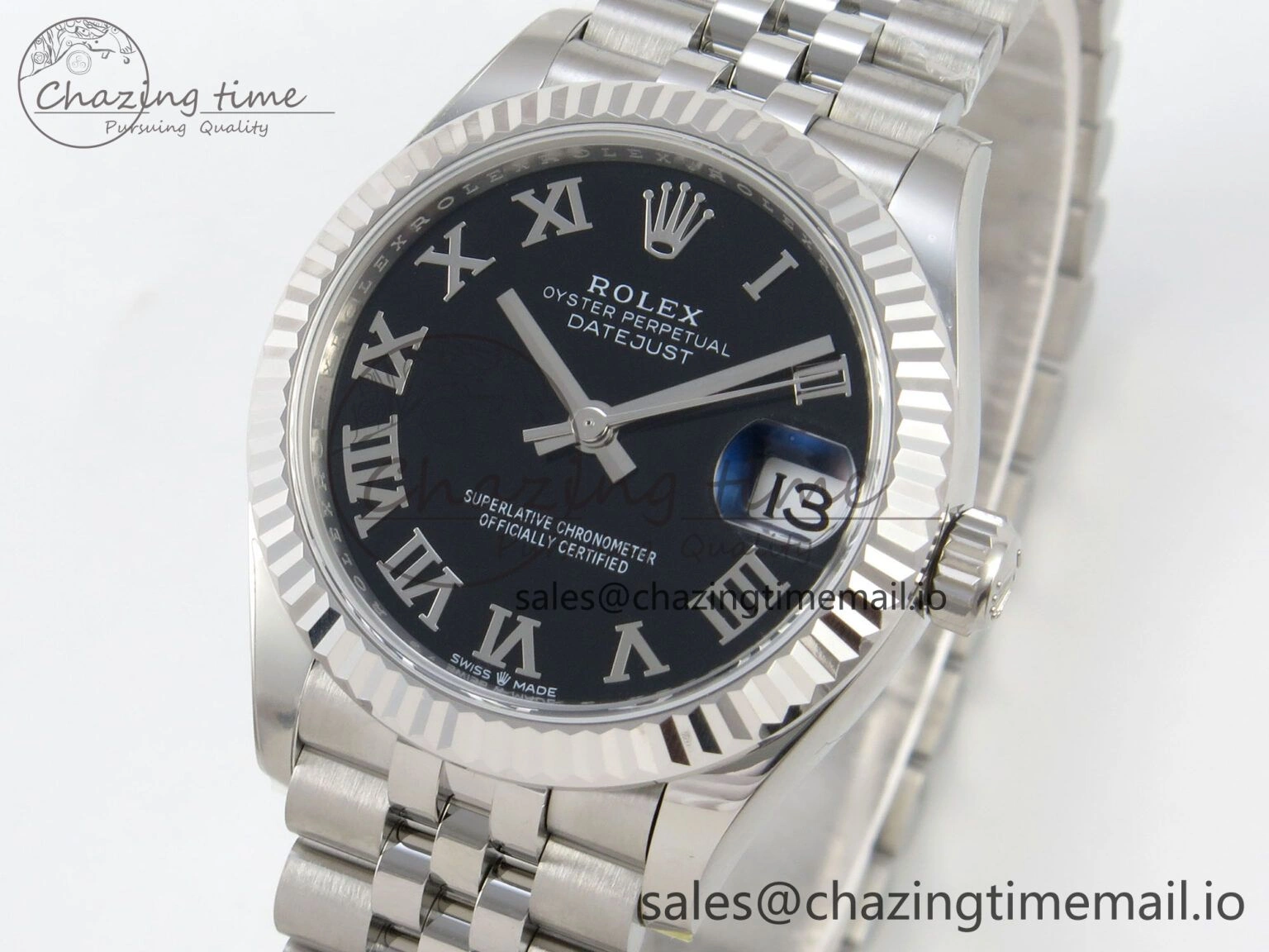 DateJust 31 278274 THBF 1:1 Best Edition 904L Steel Black Roman Dial on SS Jubilee Bracelet HZ Cal. WeatherProof 1