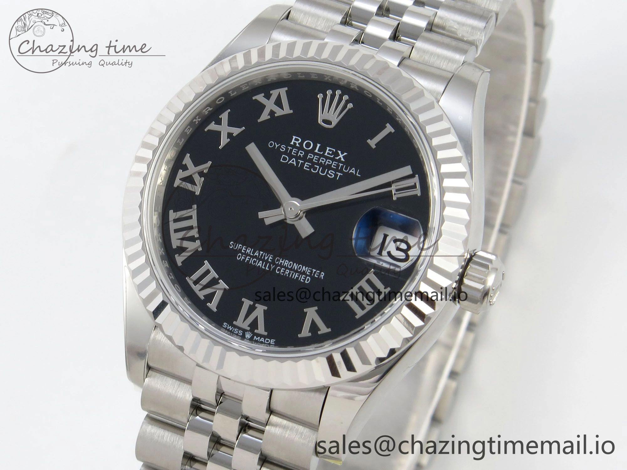 DateJust 31 278274 THBF 1:1 Best Edition 904L Steel Black Roman Dial on SS Jubilee Bracelet HZ Cal. WeatherProof 1
