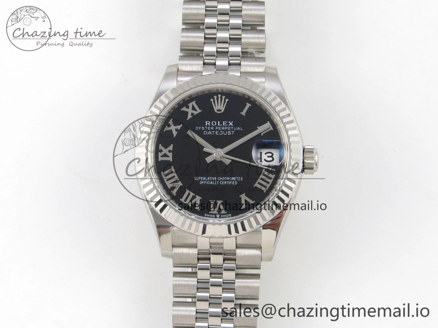 DateJust 31 278274 THBF 1:1 Best Edition 904L Steel Black Roman Dial on SS Jubilee Bracelet HZ Cal. WeatherProof 1