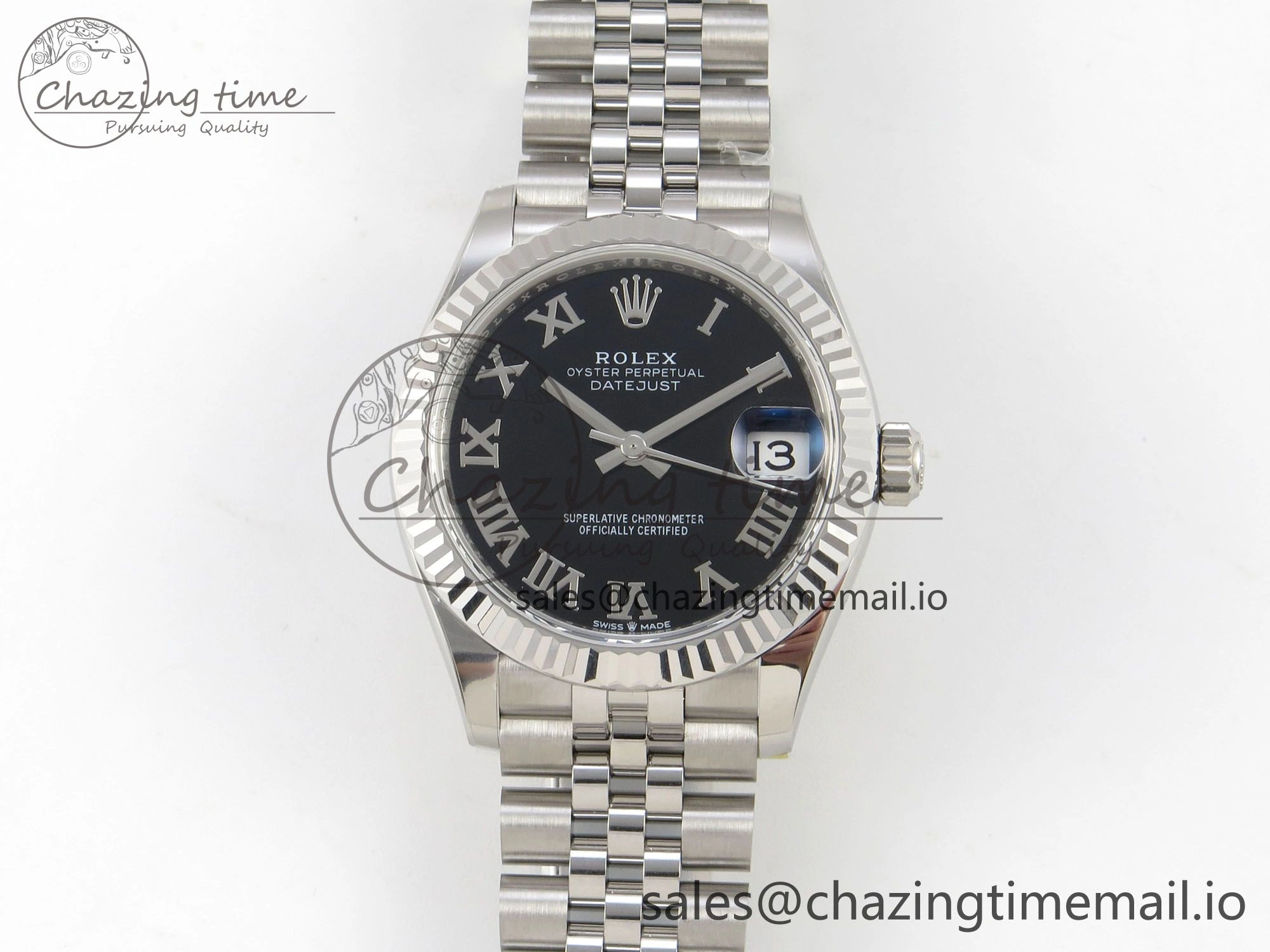 DateJust 31 278274 THBF 1:1 Best Edition 904L Steel Black Roman Dial on SS Jubilee Bracelet HZ Cal. WeatherProof 1