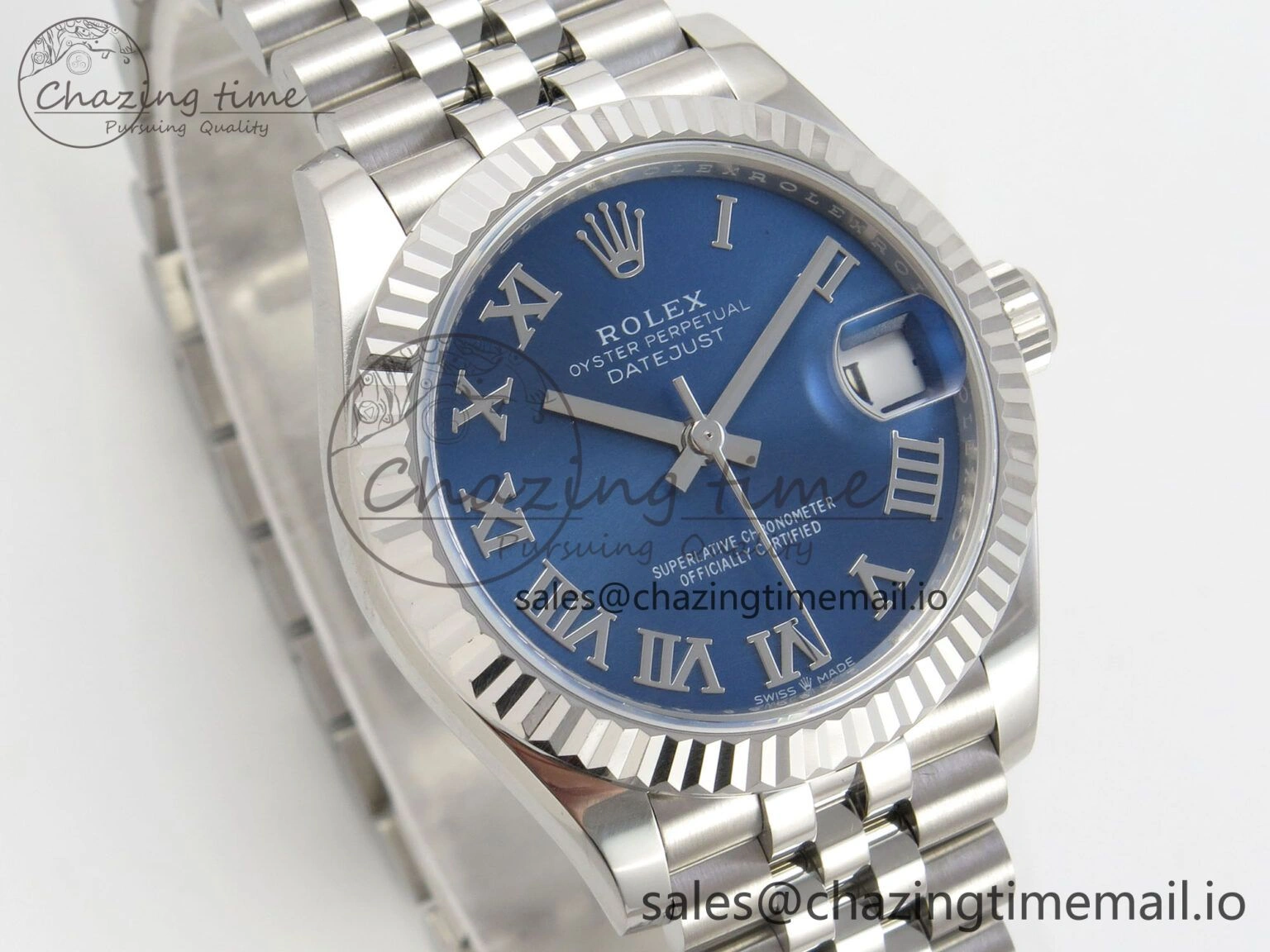 WeatherProof DateJust 31 278274 THBF 1:1 Best Edition 904L Steel Blue Roman Dial on SS Jubilee Bracelet HZ Cal. 2