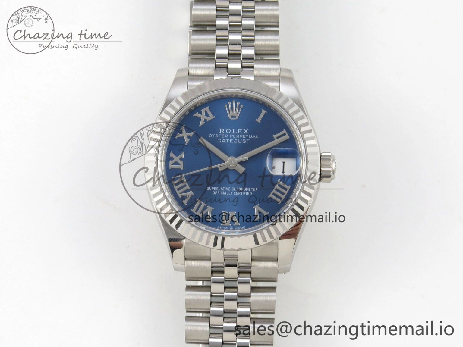 WeatherProof DateJust 31 278274 THBF 1:1 Best Edition 904L Steel Blue Roman Dial on SS Jubilee Bracelet HZ Cal. 2