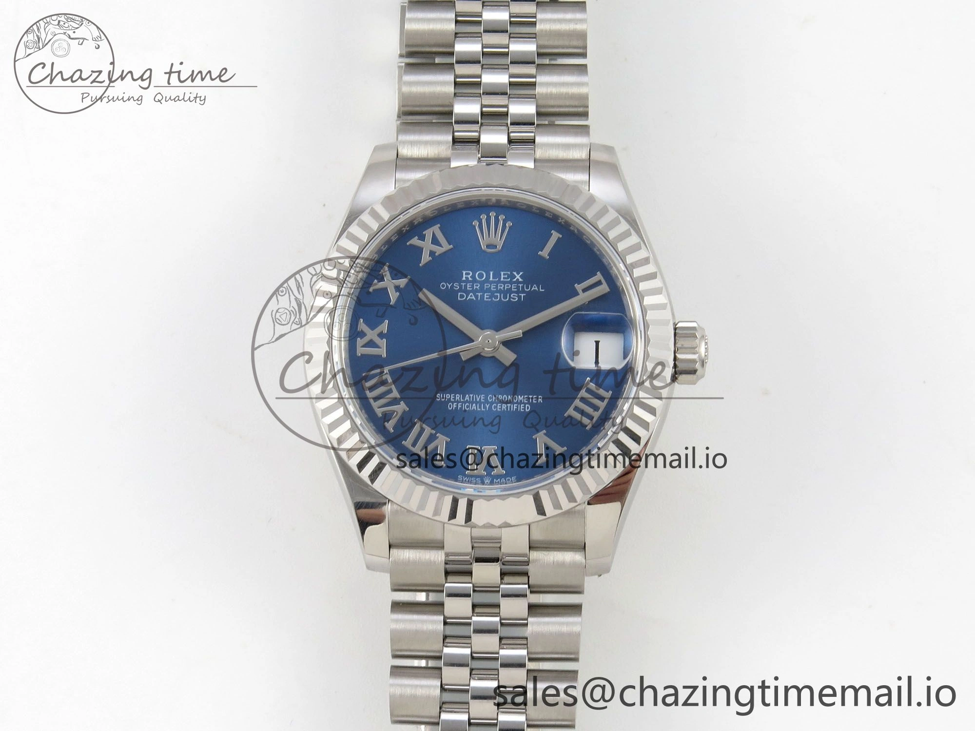 WeatherProof DateJust 31 278274 THBF 1:1 Best Edition 904L Steel Blue Roman Dial on SS Jubilee Bracelet HZ Cal. 2