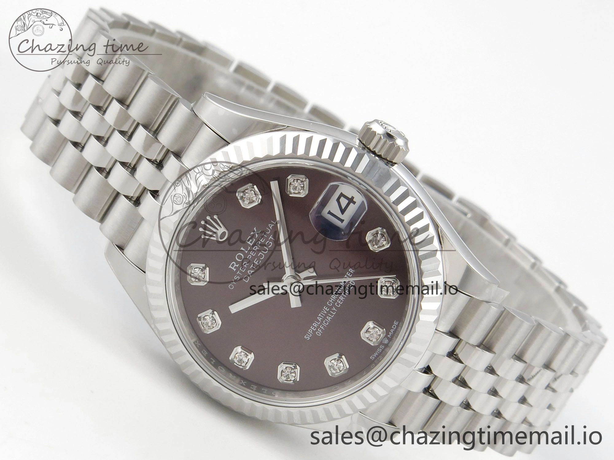 SunProtective DateJust 31 278274 THBF 1:1 Best Edition 904L Steel Brown Diamond Dial on SS Jubilee Bracelet HZ Cal. 7