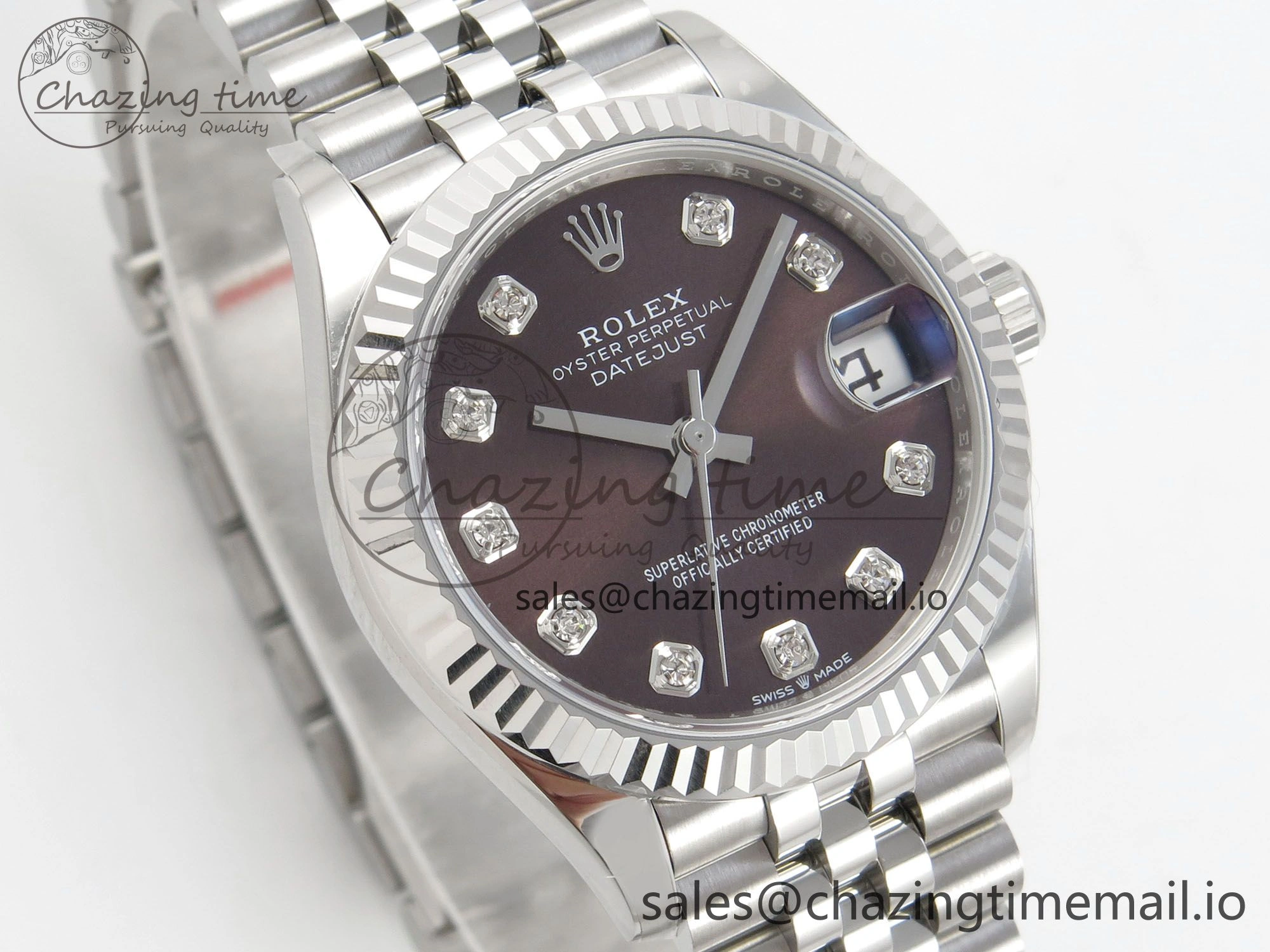 SunProtective DateJust 31 278274 THBF 1:1 Best Edition 904L Steel Brown Diamond Dial on SS Jubilee Bracelet HZ Cal. 7