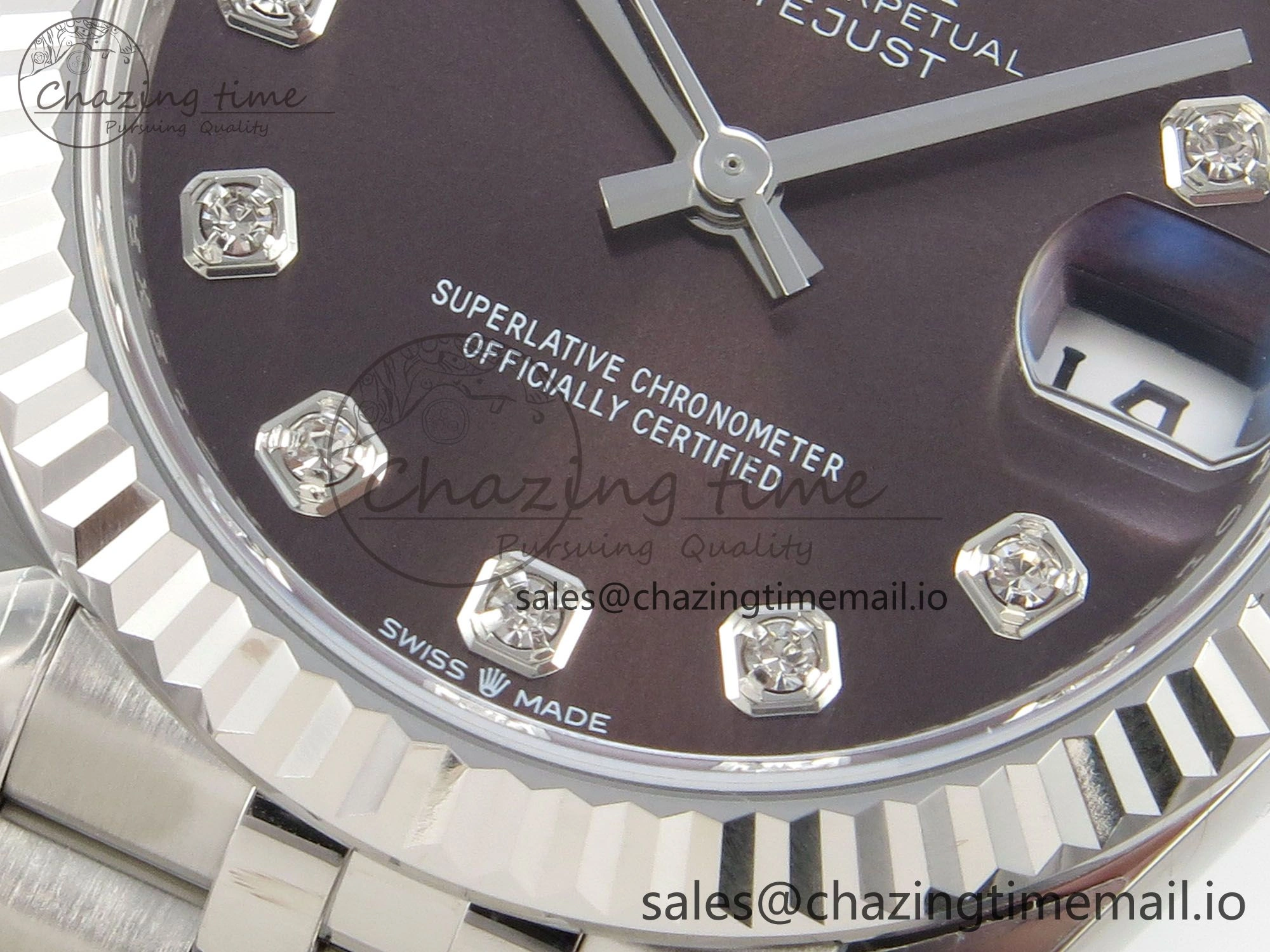 SunProtective DateJust 31 278274 THBF 1:1 Best Edition 904L Steel Brown Diamond Dial on SS Jubilee Bracelet HZ Cal. 7