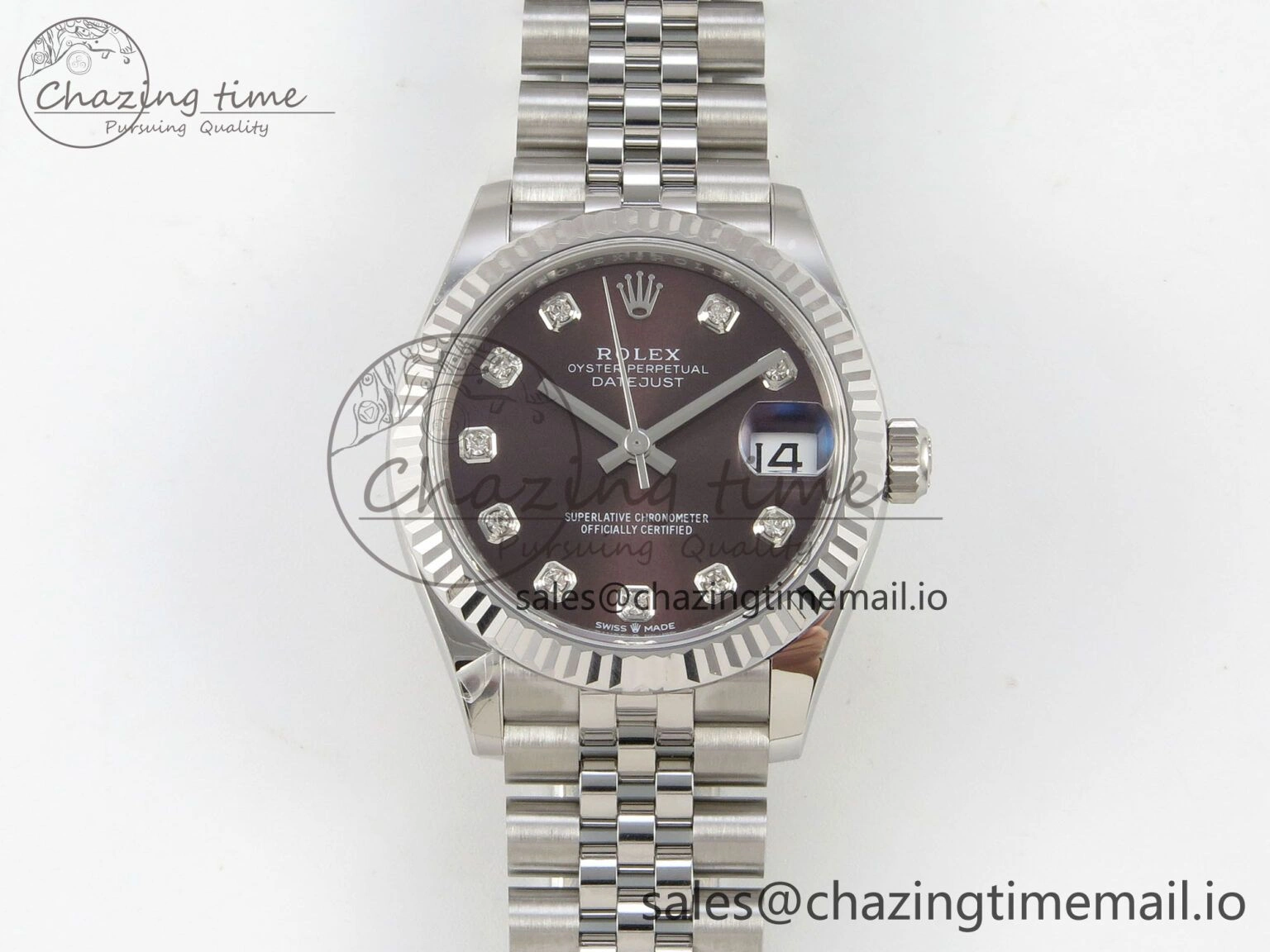 SunProtective DateJust 31 278274 THBF 1:1 Best Edition 904L Steel Brown Diamond Dial on SS Jubilee Bracelet HZ Cal. 7