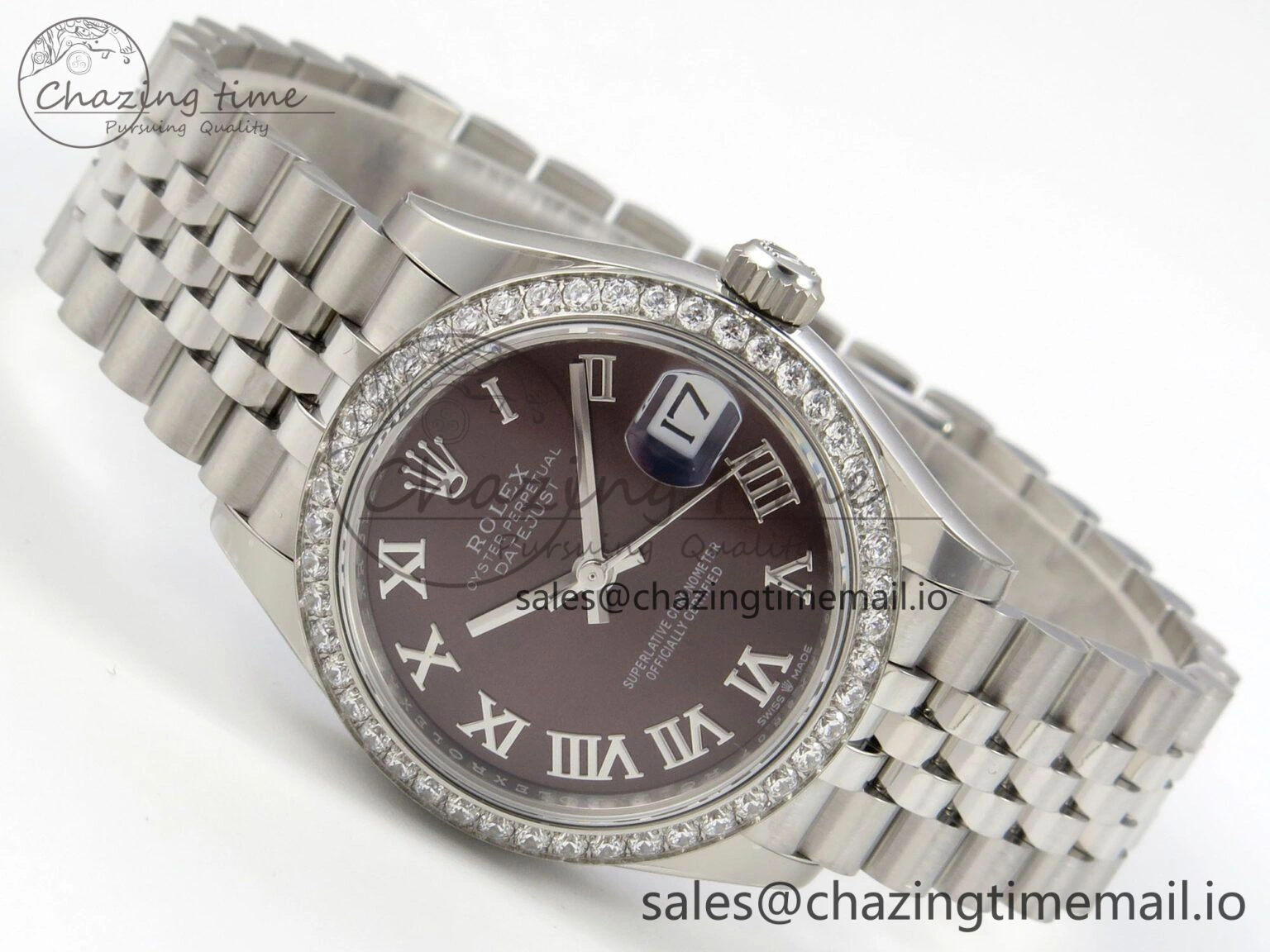 Trendsetting DateJust 31 278274 THBF 1:1 Best Edition 904L Steel Brown Roman Dial Diamonds Bezel on SS Jubilee Bracelet HZ Cal. 31