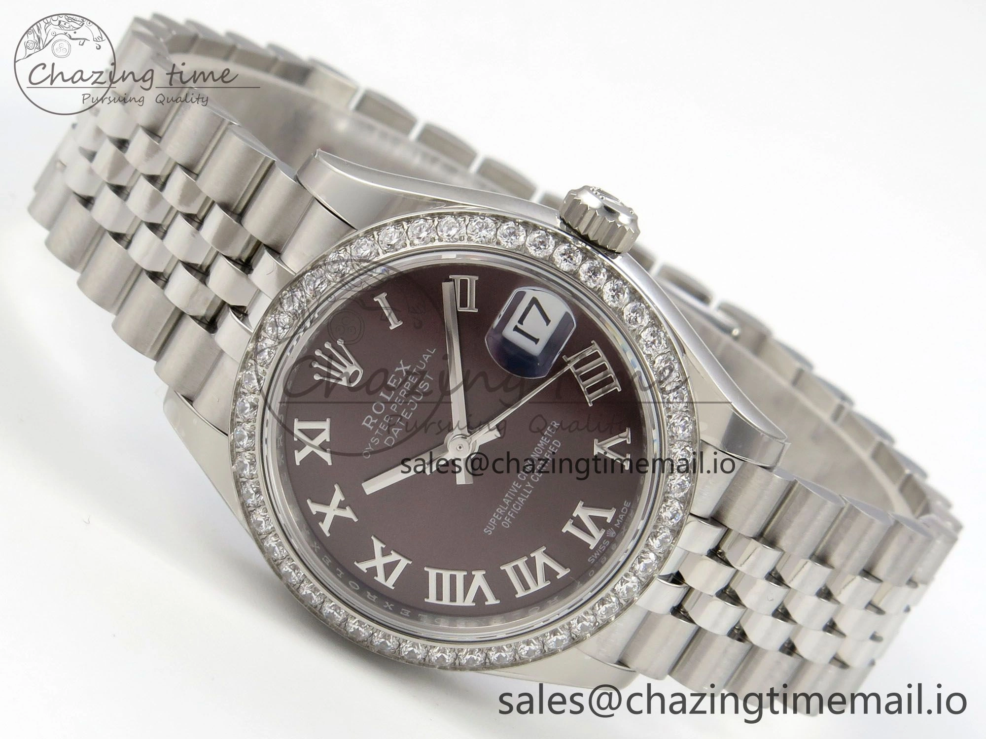 Trendsetting DateJust 31 278274 THBF 1:1 Best Edition 904L Steel Brown Roman Dial Diamonds Bezel on SS Jubilee Bracelet HZ Cal. 31