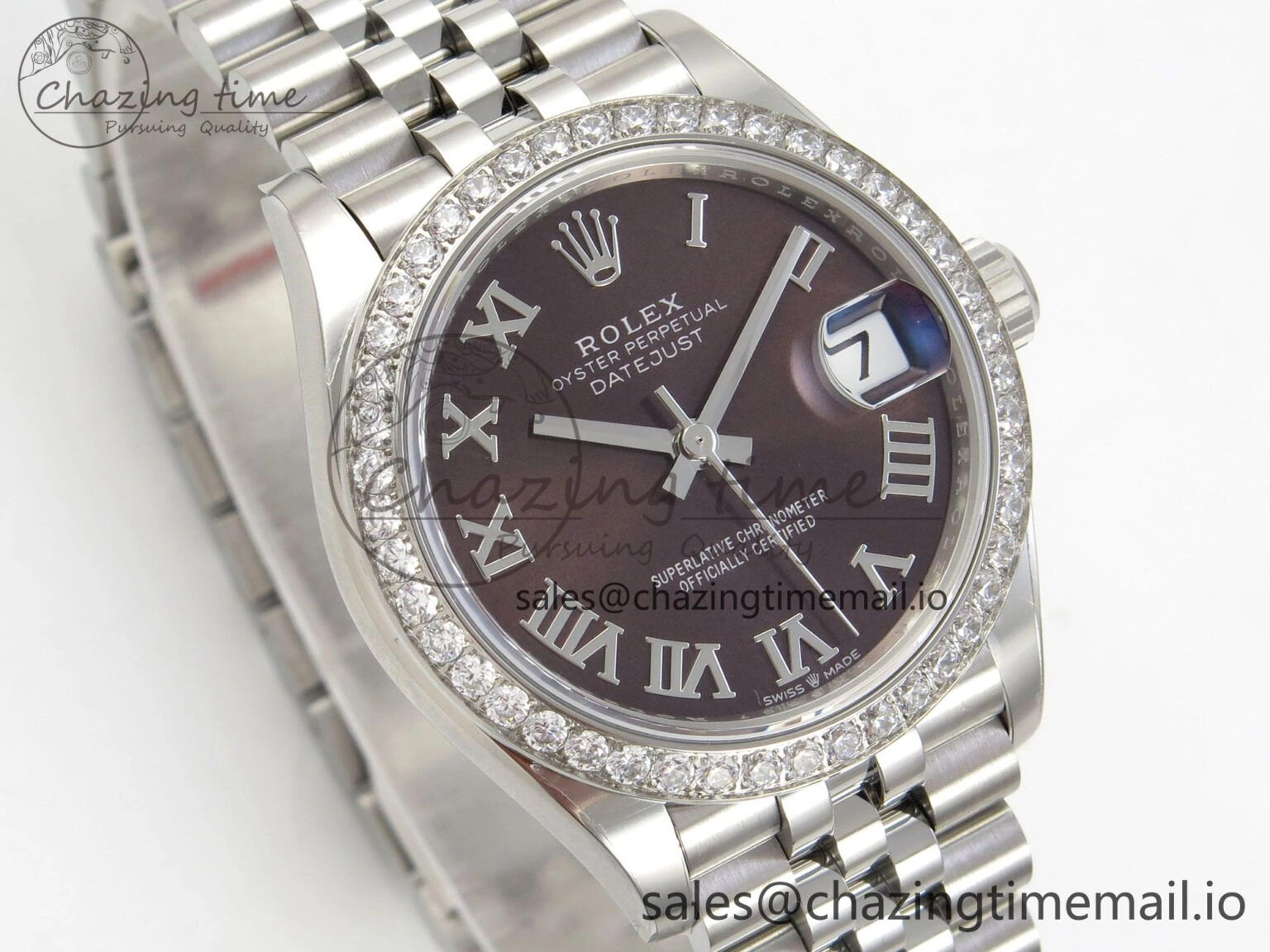 Trendsetting DateJust 31 278274 THBF 1:1 Best Edition 904L Steel Brown Roman Dial Diamonds Bezel on SS Jubilee Bracelet HZ Cal. 31