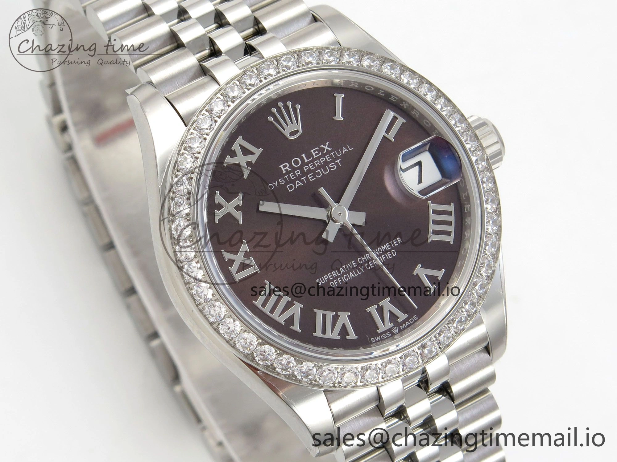 Trendsetting DateJust 31 278274 THBF 1:1 Best Edition 904L Steel Brown Roman Dial Diamonds Bezel on SS Jubilee Bracelet HZ Cal. 31