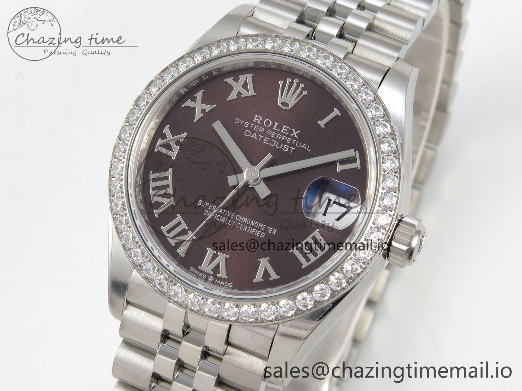 Trendsetting DateJust 31 278274 THBF 1:1 Best Edition 904L Steel Brown Roman Dial Diamonds Bezel on SS Jubilee Bracelet HZ Cal. 31