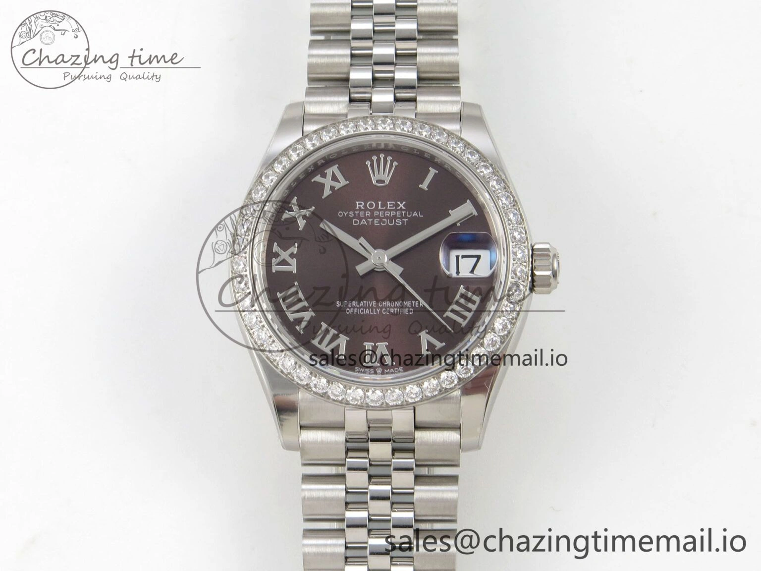Trendsetting DateJust 31 278274 THBF 1:1 Best Edition 904L Steel Brown Roman Dial Diamonds Bezel on SS Jubilee Bracelet HZ Cal. 31