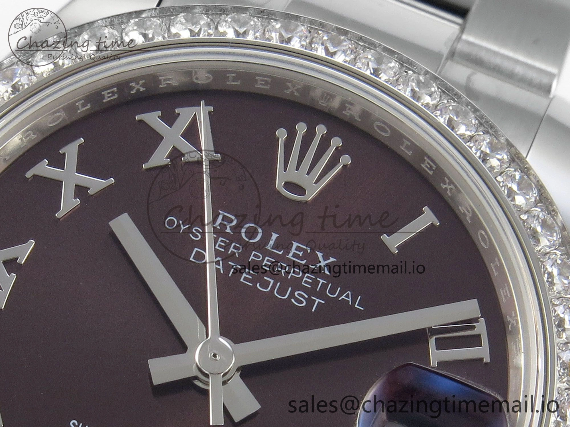 DateJust 31 278274 THBF 1:1 Best Edition 904L Steel Brown Roman Dial Diamonds Bezel on SS Oyster Bracelet HZ Cal. Breathable 26
