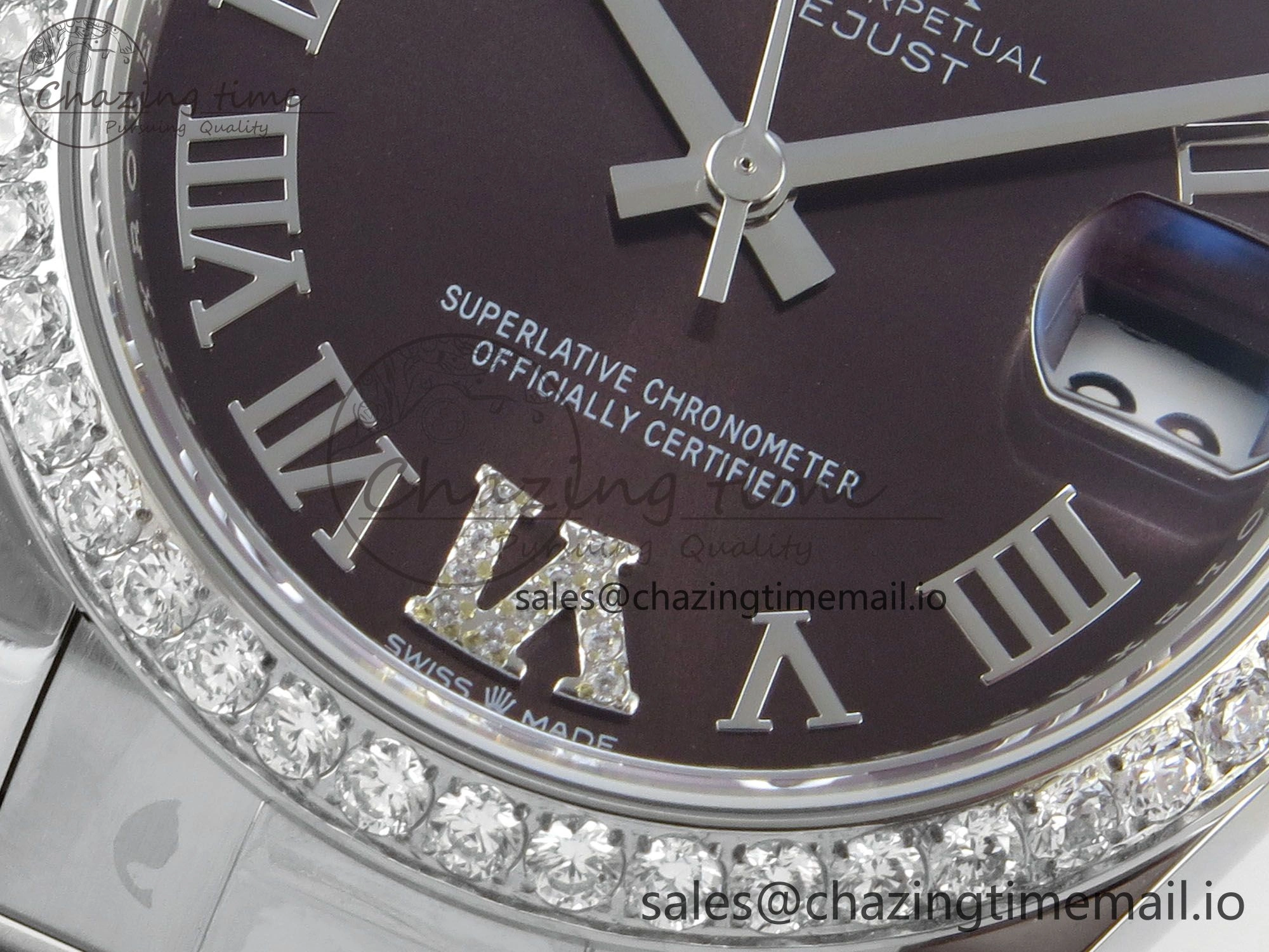 DateJust 31 278274 THBF 1:1 Best Edition 904L Steel Brown Roman Dial Diamonds Bezel on SS Oyster Bracelet HZ Cal. Breathable 26