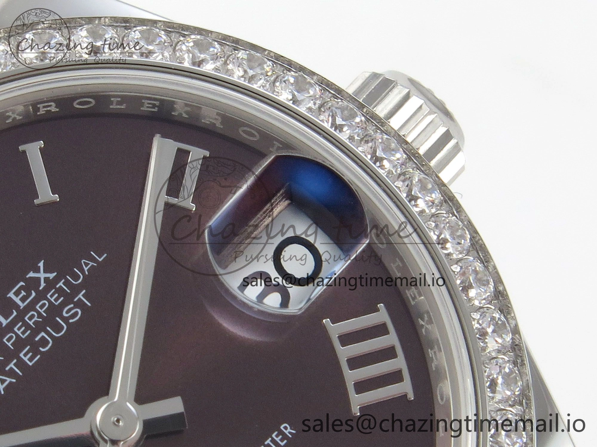 DateJust 31 278274 THBF 1:1 Best Edition 904L Steel Brown Roman Dial Diamonds Bezel on SS Oyster Bracelet HZ Cal. Breathable 26