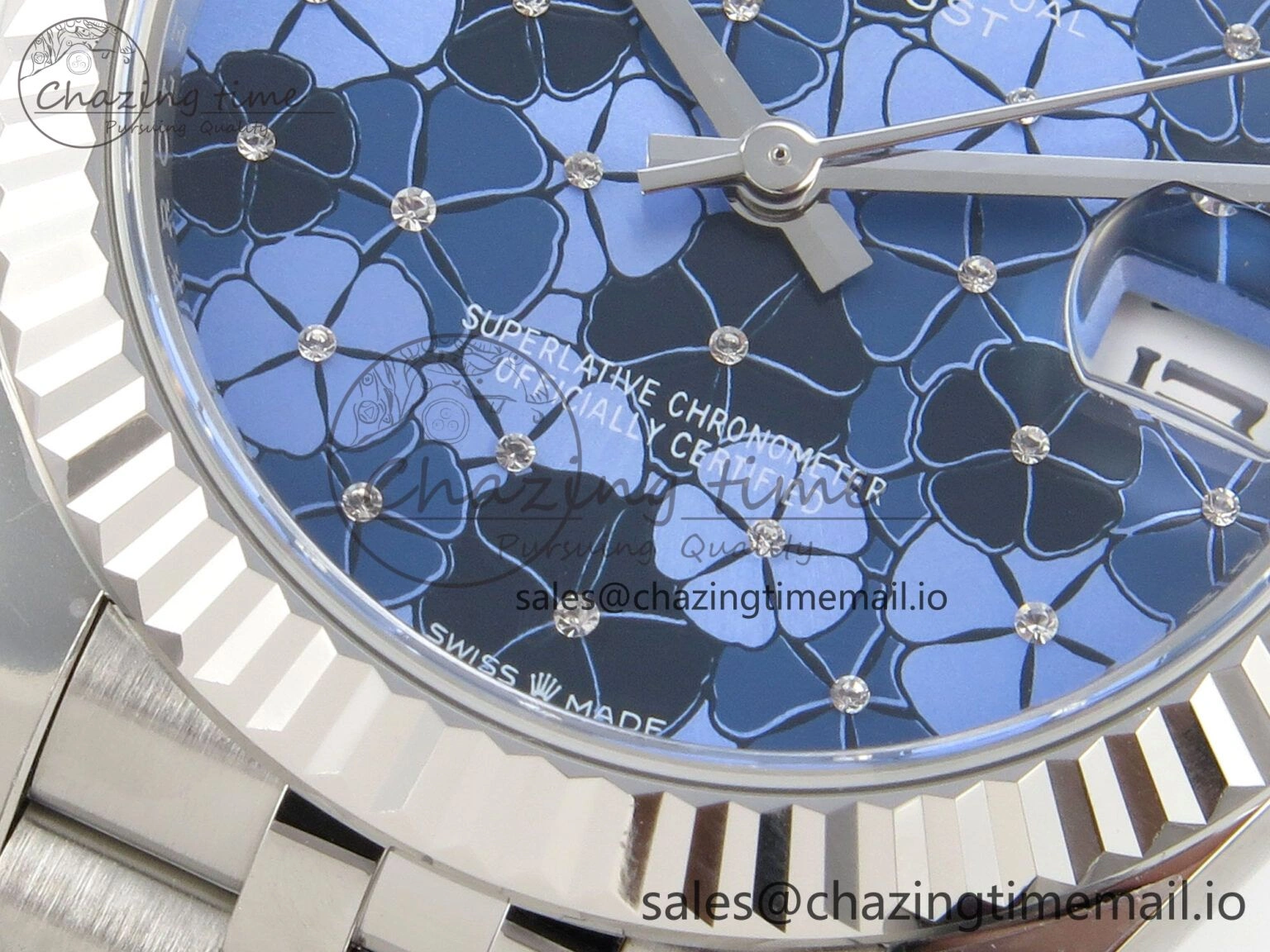 FreshLook DateJust 31 278274 THBF 1:1 Best Edition 904L Steel Fluted Blue Floral Dial on SS Jubilee Bracelet HZ Cal. 30